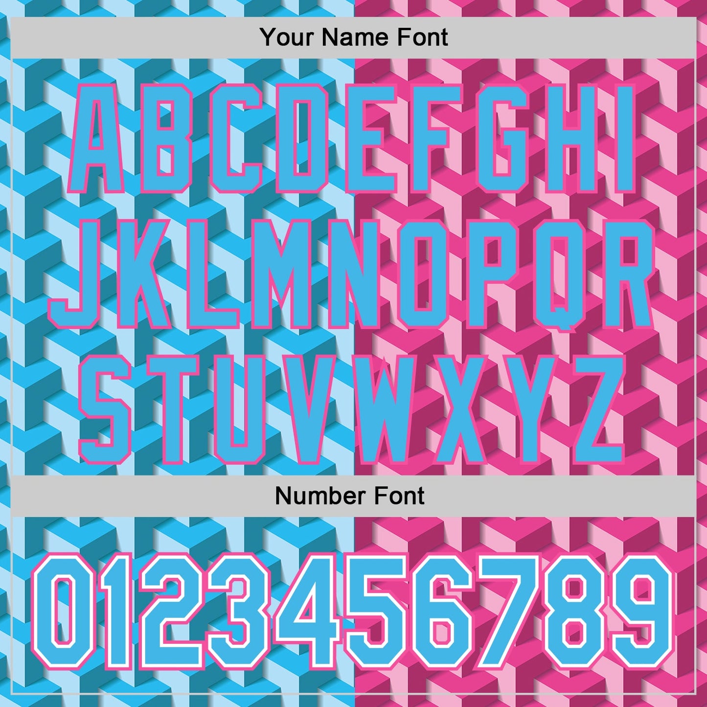 Custom Sky Blue Pink-White Valentine's Day Gradient Love Heart Authentic Baseball Jersey view 5