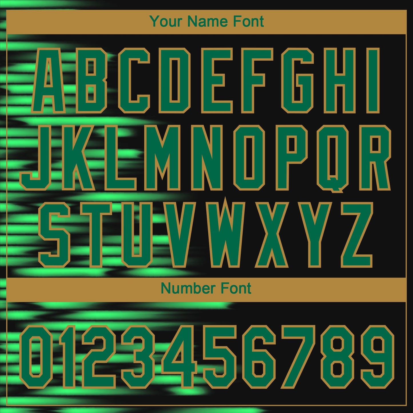 Custom Black Kelly Green-Old Gold 3D Pattern Design Authentic Baseball Jersey view 5