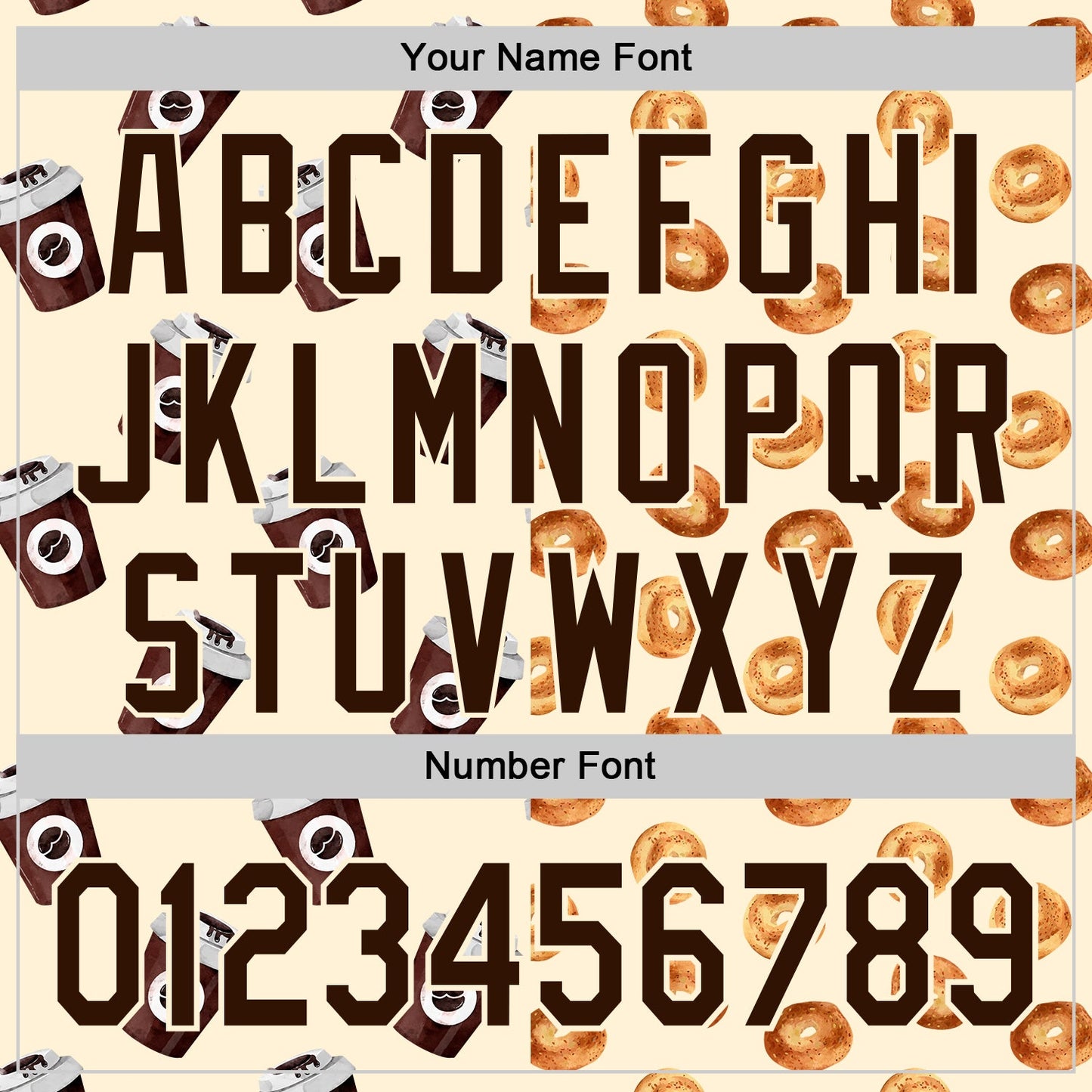 Custom Cream Brown Valentine's Day Bagel Meets Coffee Authentic Baseball Jersey view 5