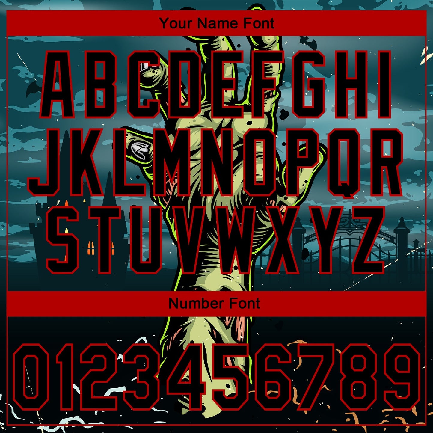Custom Stitched Green Black-Red Halloween Horror Night Trick Treat Sports Pullover Sweatshirt Hoodie view 6
