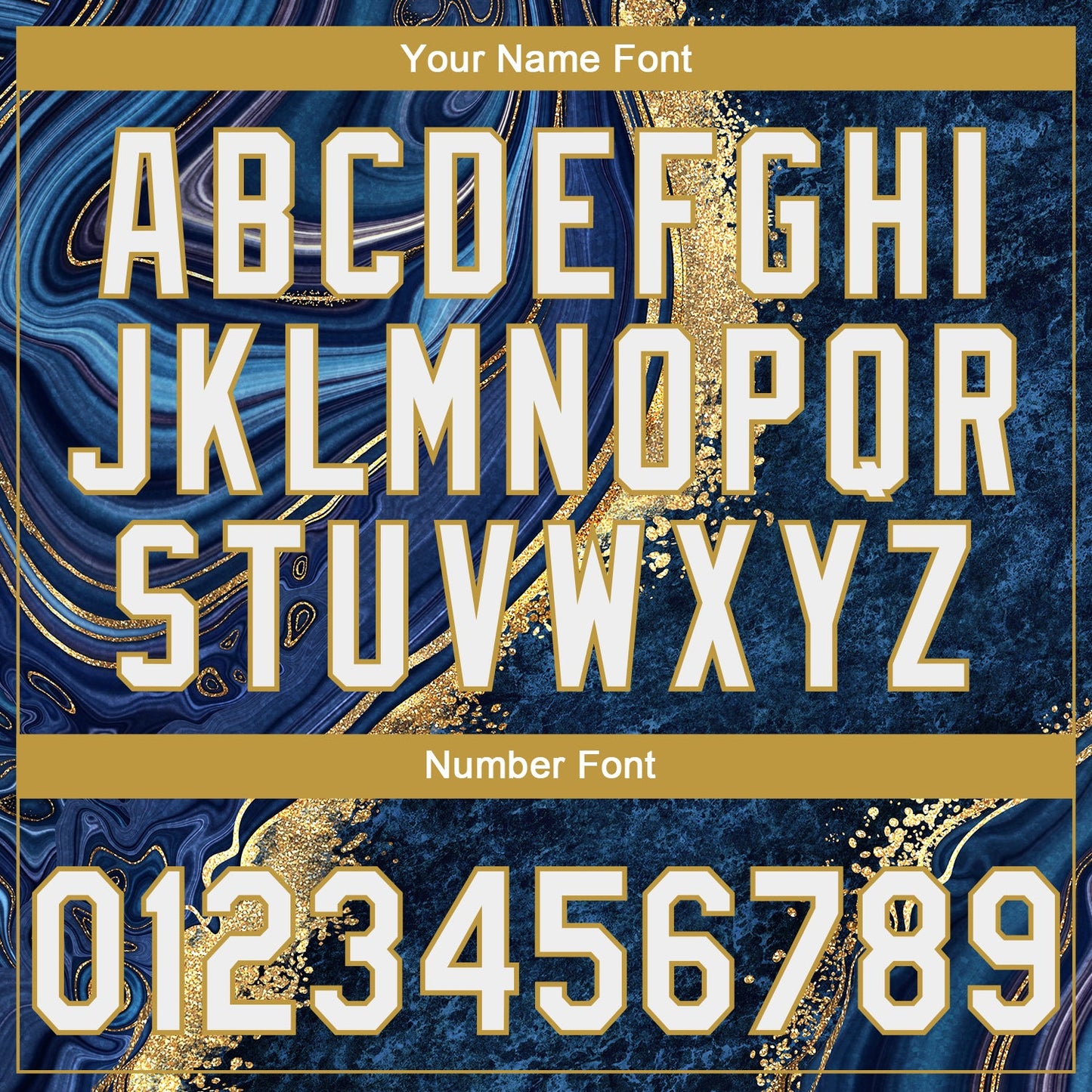 Custom Stitched Navy White-Old Gold Abstract Marble Sports Pullover Sweatshirt Hoodie view 6