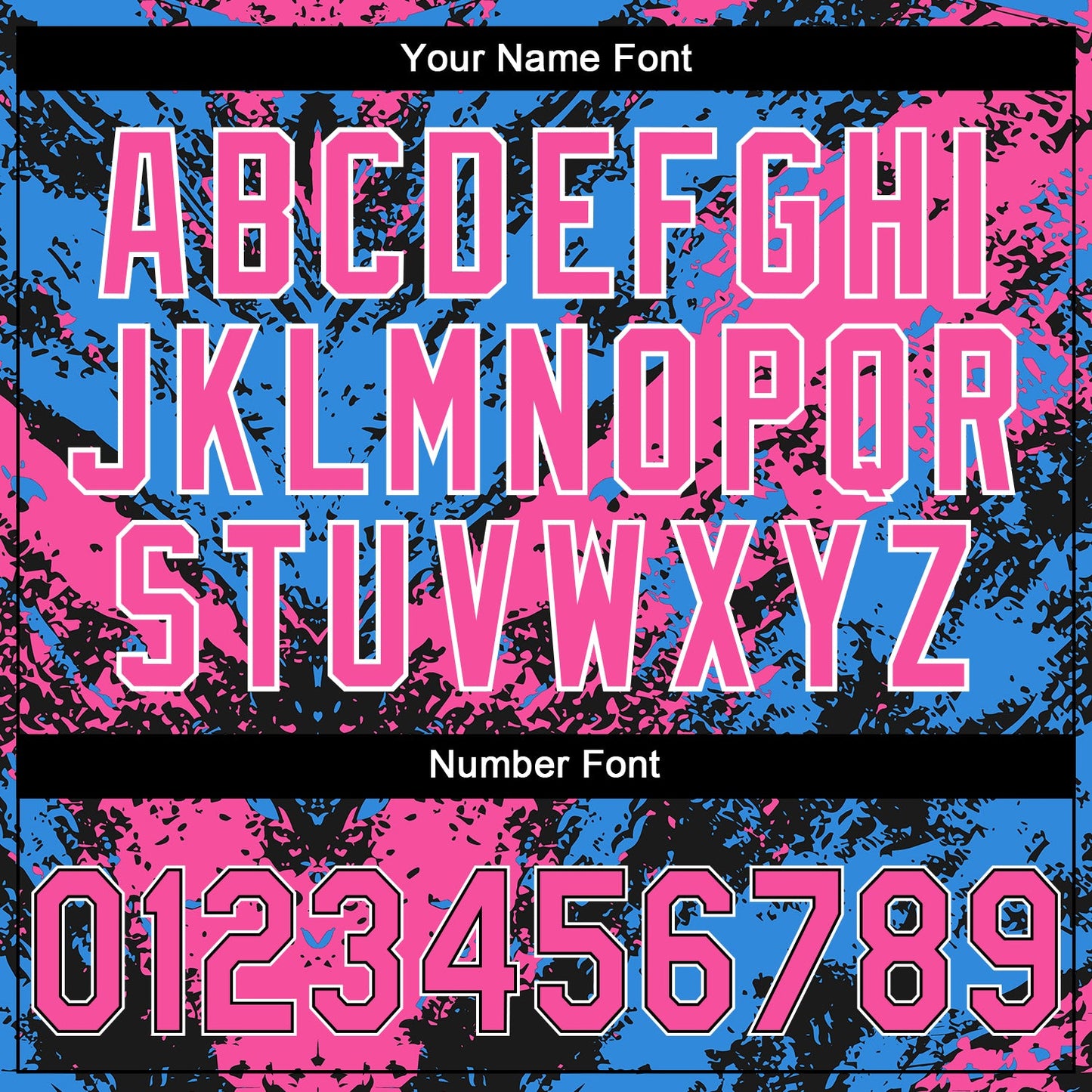 Custom Stitched Black Pink Powder Blue-White Abstract Splatter Sports Pullover Sweatshirt Hoodie view 6