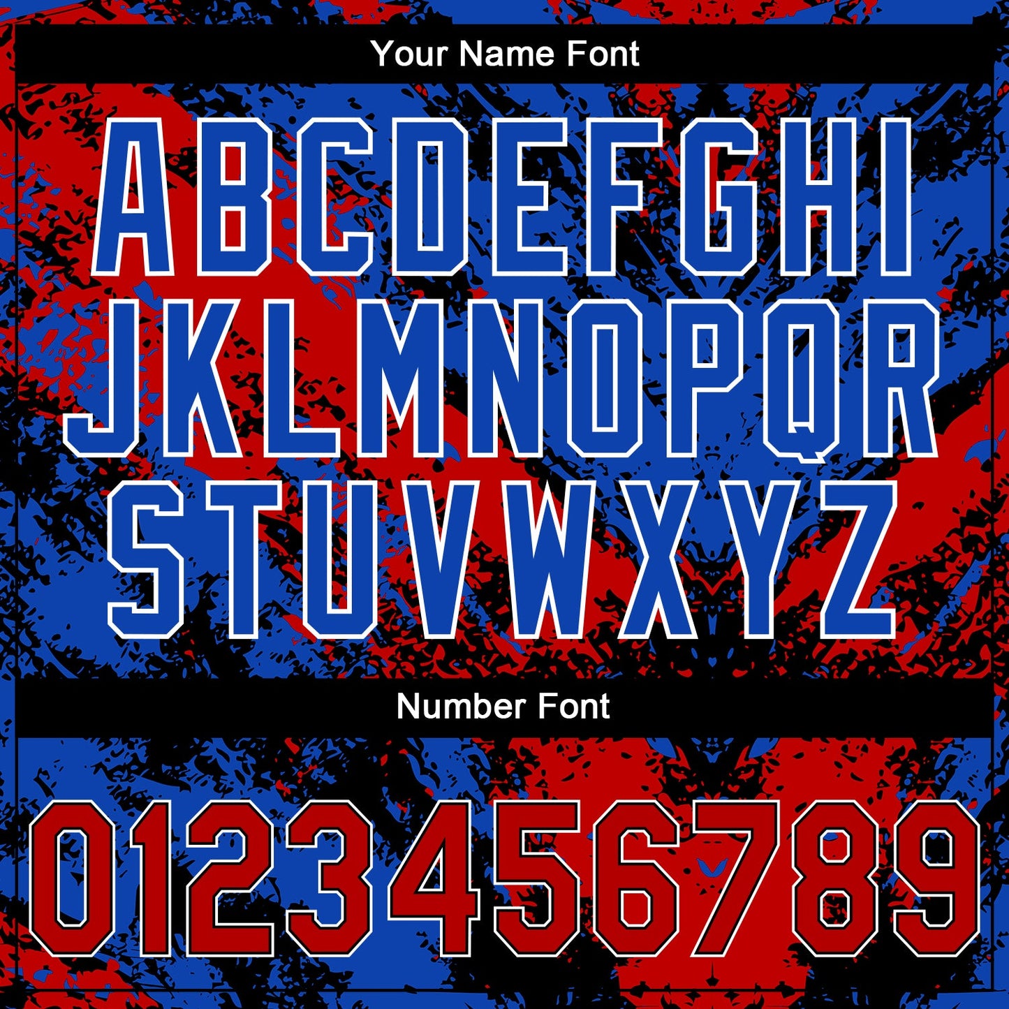 Custom Stitched Black Red Thunder Blue-White Abstract Splatter Sports Pullover Sweatshirt Hoodie view 6
