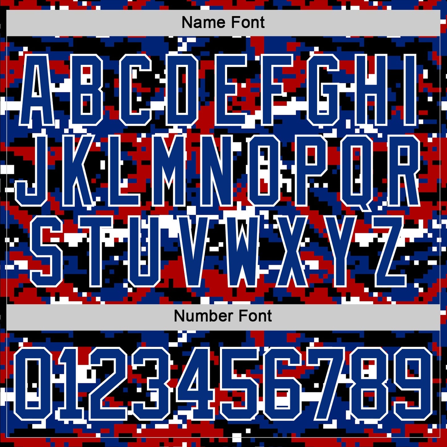 Custom Camo Royal Black-White American Flag Digital Camouflage Hockey Lace Neck Jersey view 7