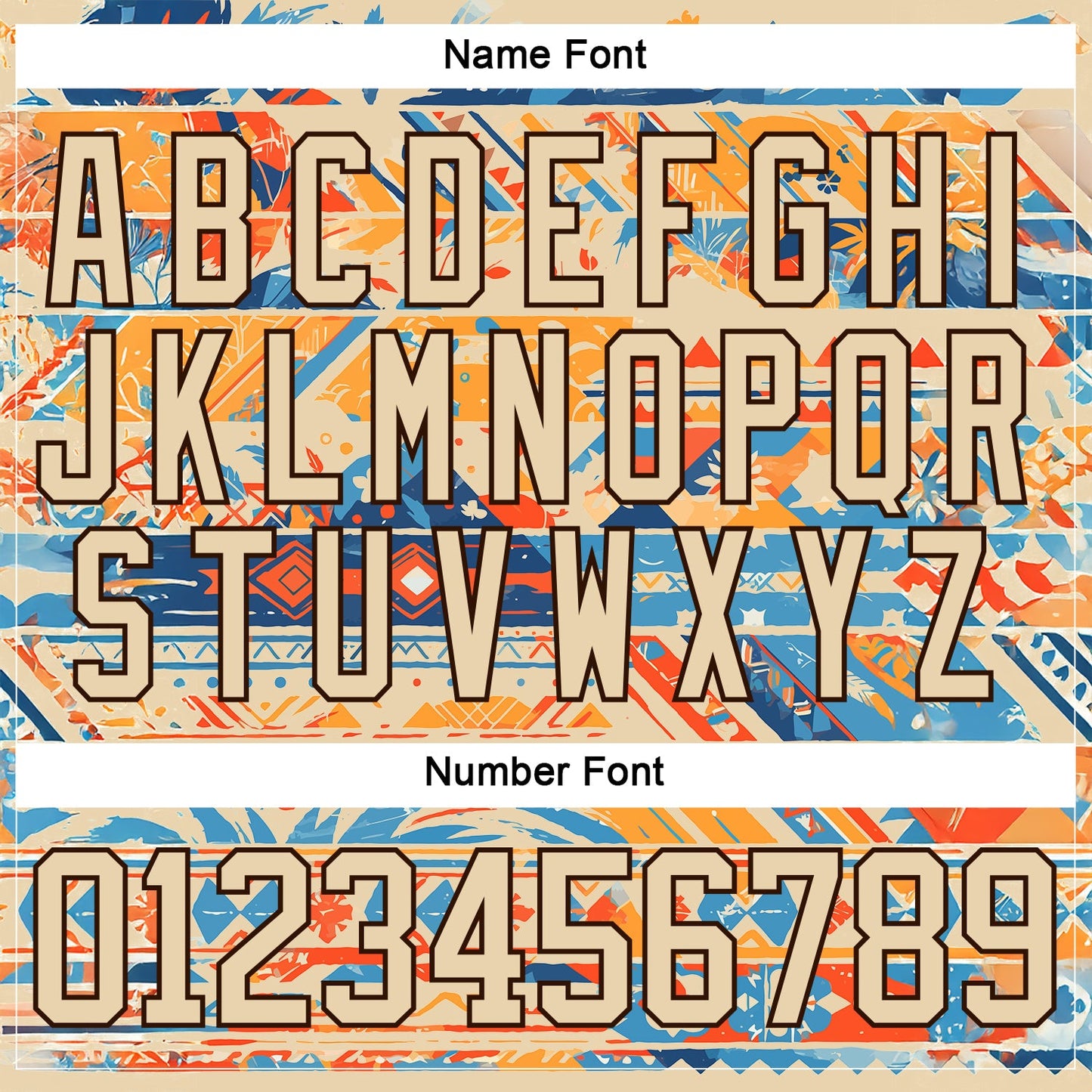 Custom Shadow Blue City Cream Brown-Orange Tribal Indigenous Grunge Splash Hockey Lace Neck Jersey view 7