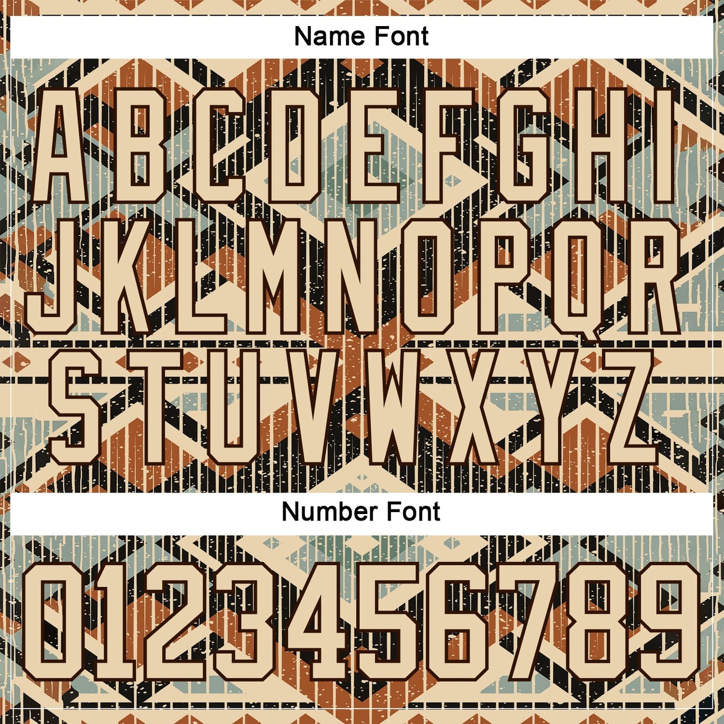 Custom Brown City Cream Orange-Blue Tribal Indigenous Grunge Geometric Splash Hockey Lace Neck Jersey view 7