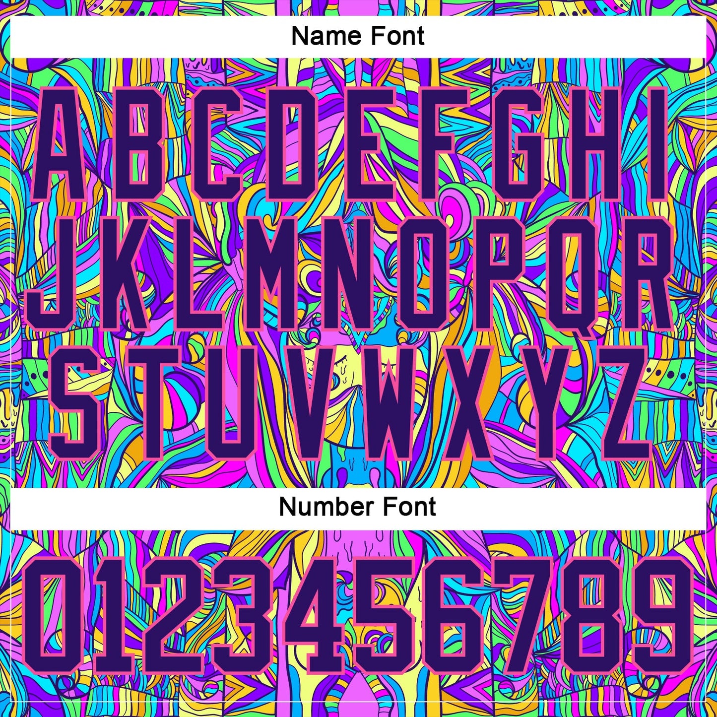 Custom Purple Pink-Yellow Trippy Psychedelic Hockey Lace Neck Jersey view 7