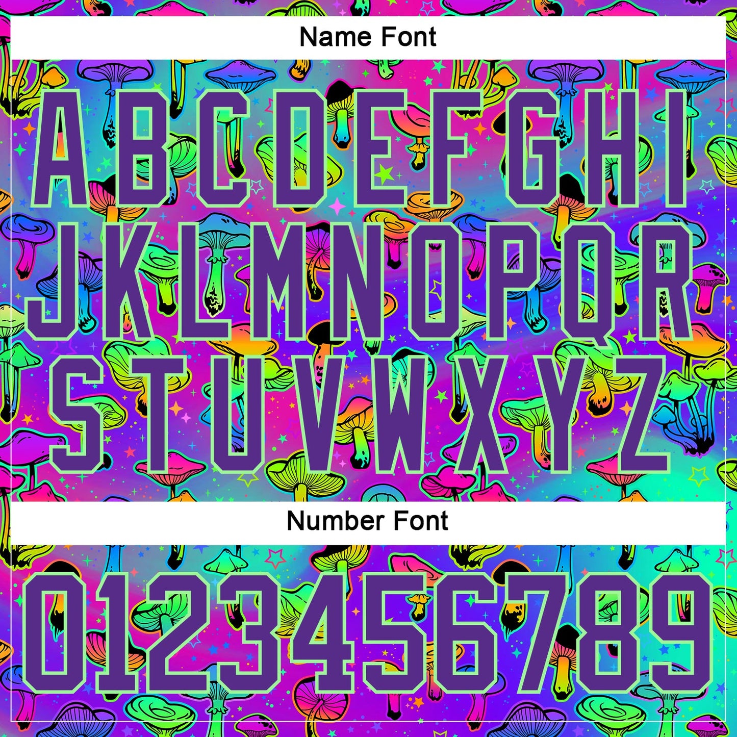 Custom Purple Pea Green-Black Trippy Psychedelic Magic Mushrooms Hockey Lace Neck Jersey view 7