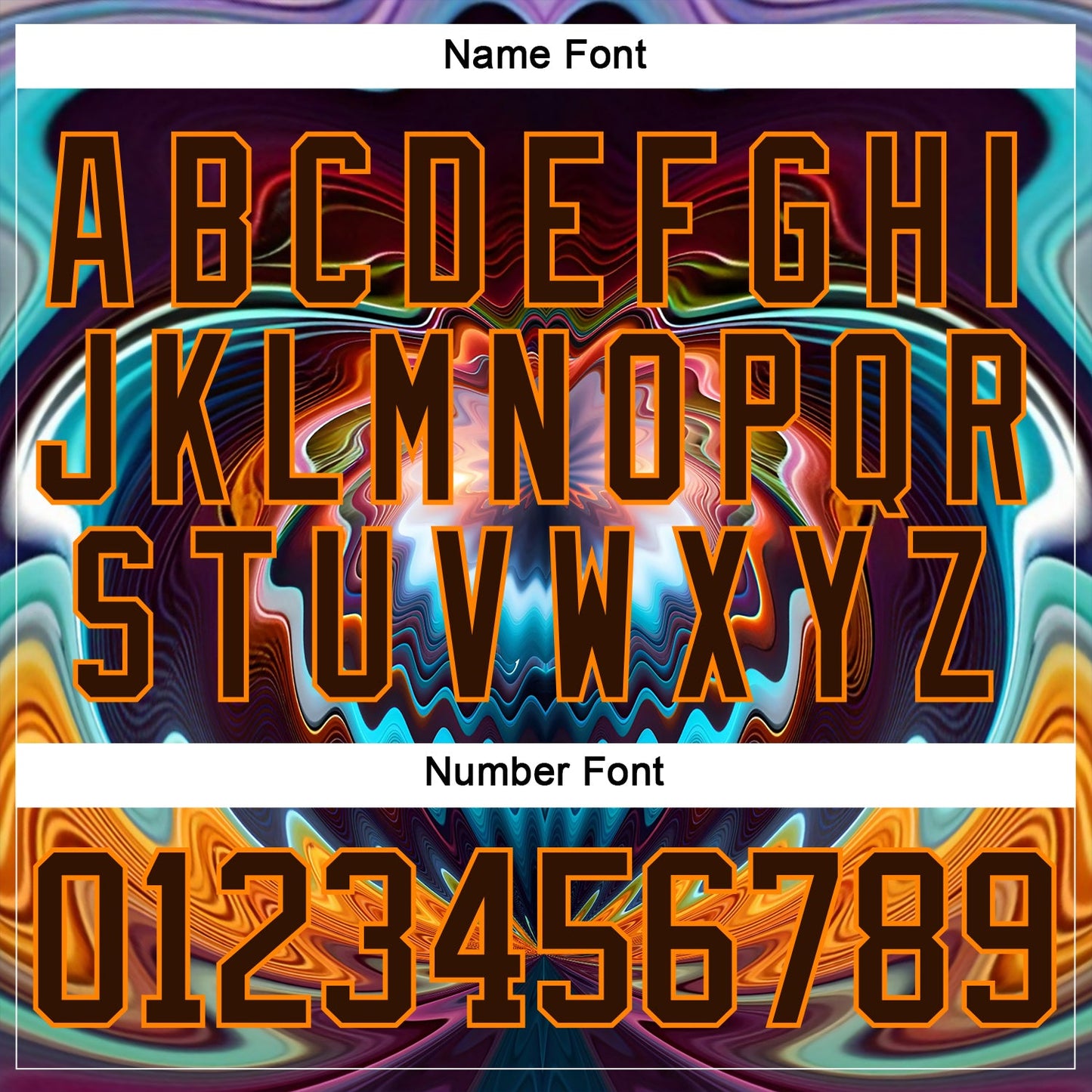 Custom Brown Bay Orange Red-Blue Trippy Psychedelic Fluid Hockey Lace Neck Jersey view 7
