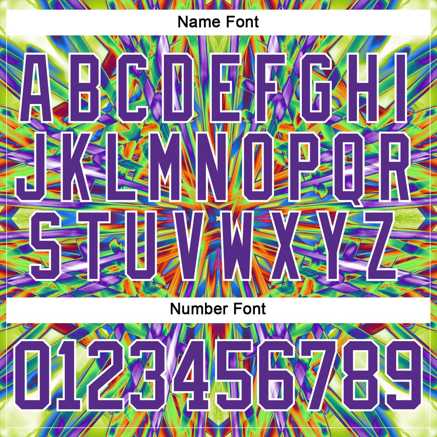 Custom Black Purple Green Orange-White Trippy Psychedelic Geometric Hockey Lace Neck Jersey view 7