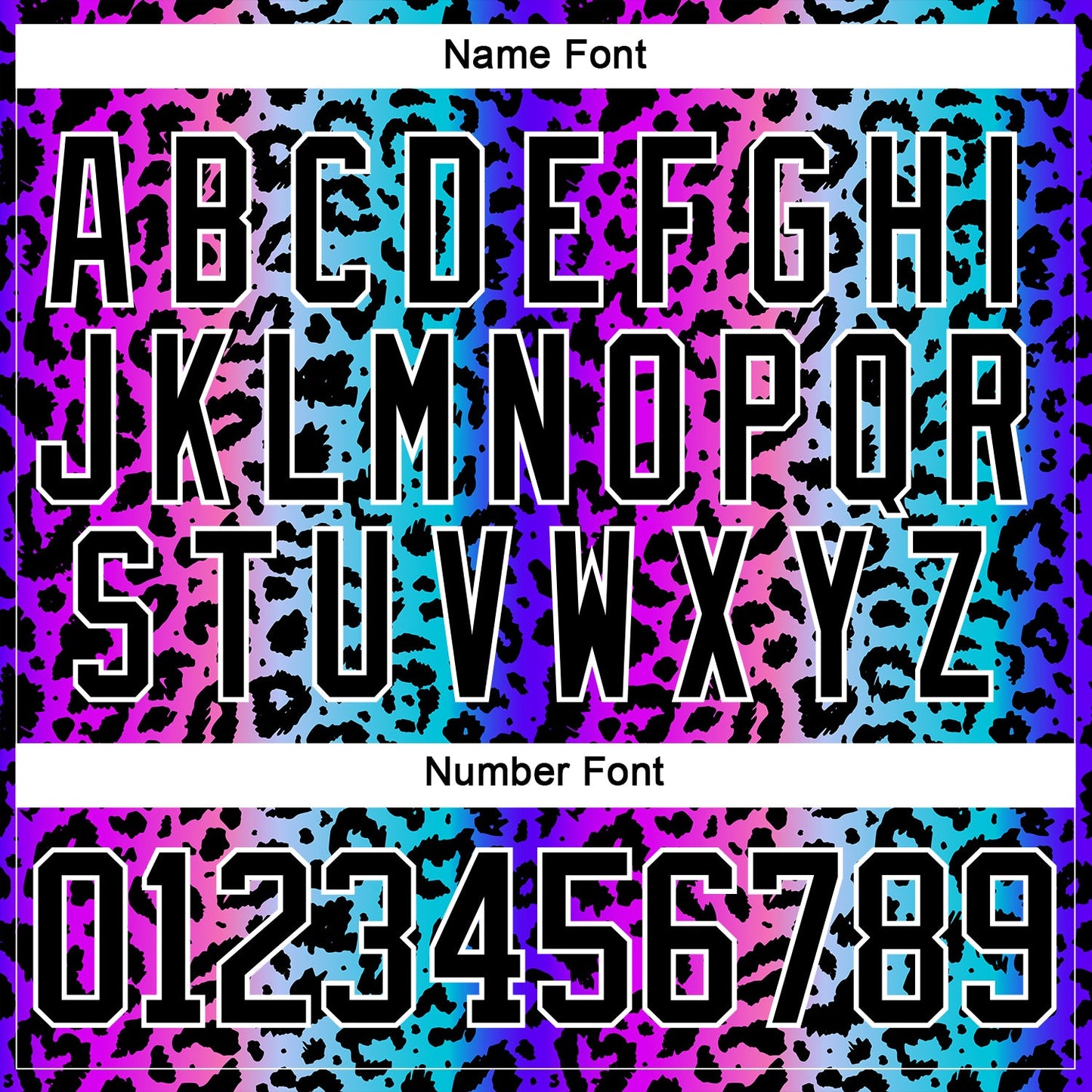 Custom Pink Black Blue-White Leopard Print Neon Hockey Lace Neck Jersey view 7