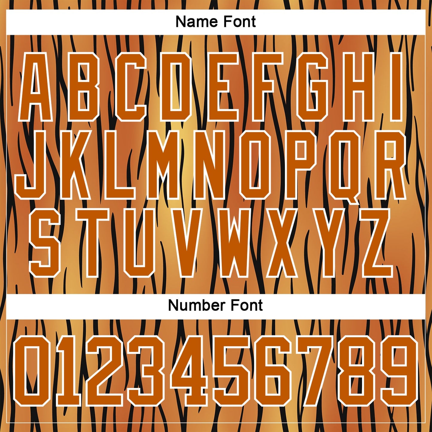 Custom Texas Orange Black-White Tiger Print Hockey Lace Neck Jersey view 7