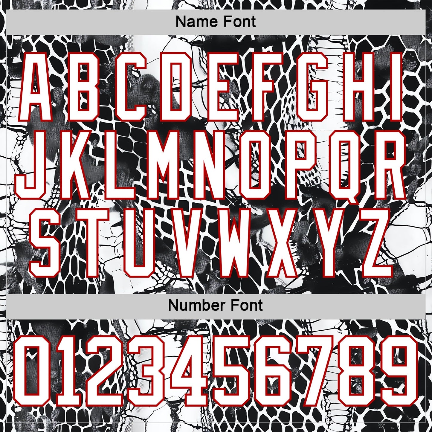 Custom Black White-Red Snake Skin Print Hockey Lace Neck Jersey view 7