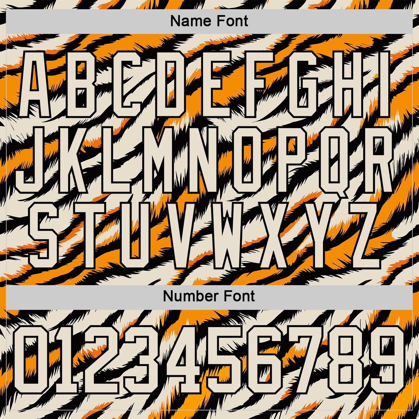 Custom Cream Orange-Black Tiger Stripes Print Hockey Lace Neck Jersey view 7
