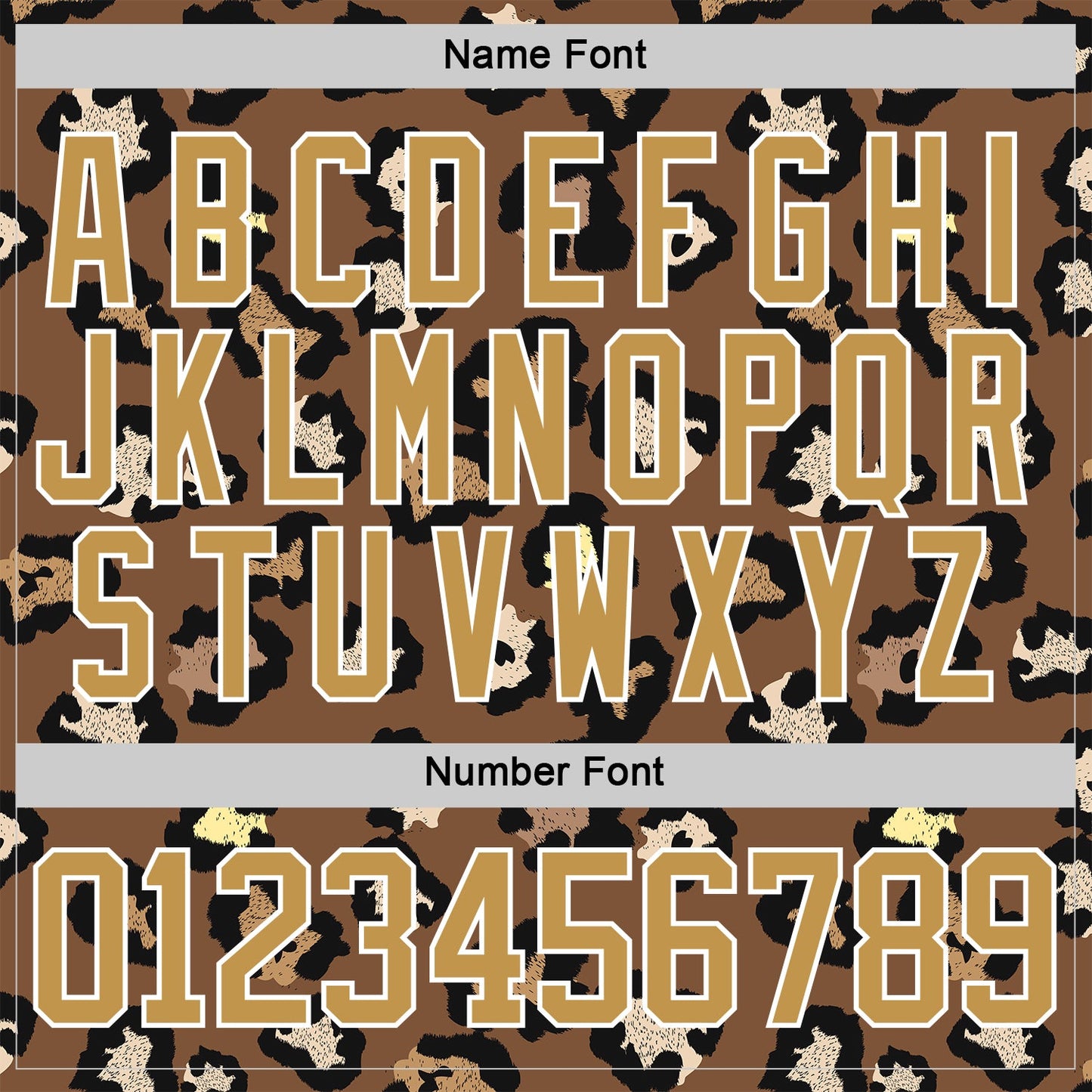 Custom Brown Old Gold Black-White Leopard Print Hockey Lace Neck Jersey view 7
