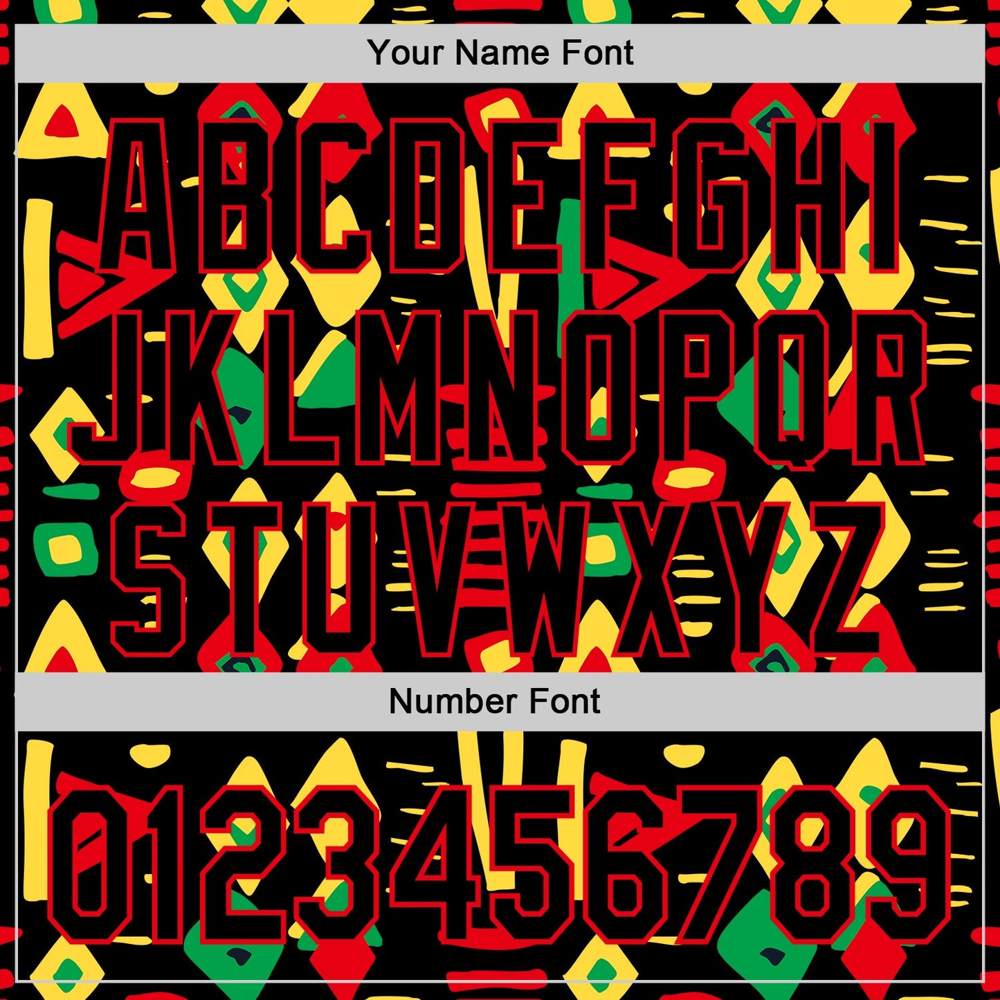 Custom Black Fire Red Green-Yellow 3D Pattern Design Black History Month African Ethnicity Style Abstract Geometric Authentic Baseball Jersey view 5