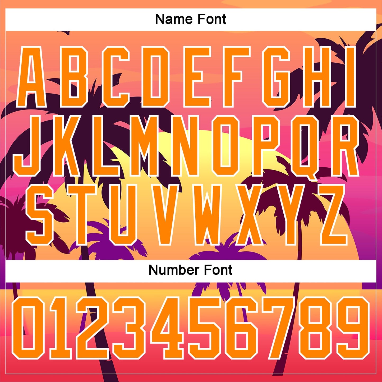 Custom Yellow Bay Orange Medium Purple-White Gradient Hawaii Tropical Palm Trees Hockey Lace Neck Jersey view 5