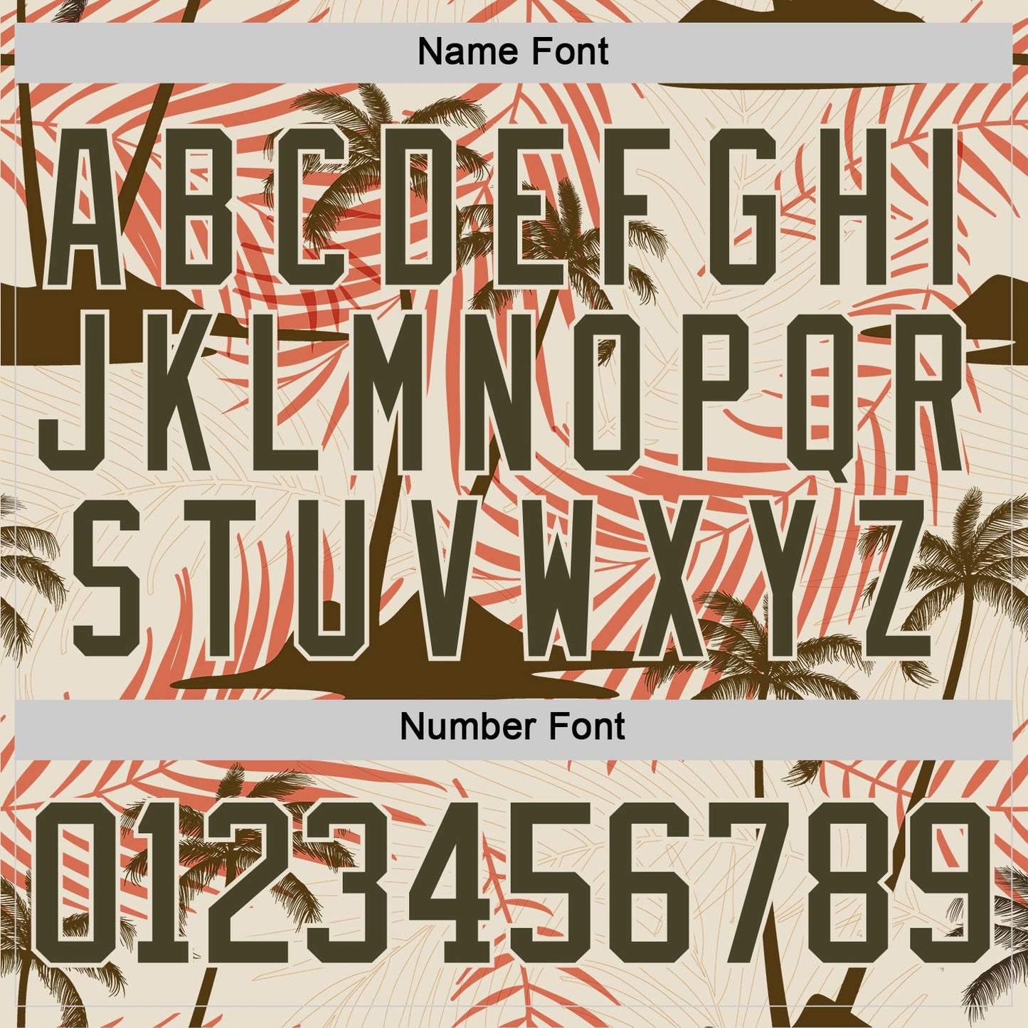 Custom Cream Olive-Texas Orange Hawaii Tropical Palm Trees Hockey Lace Neck Jersey view 5