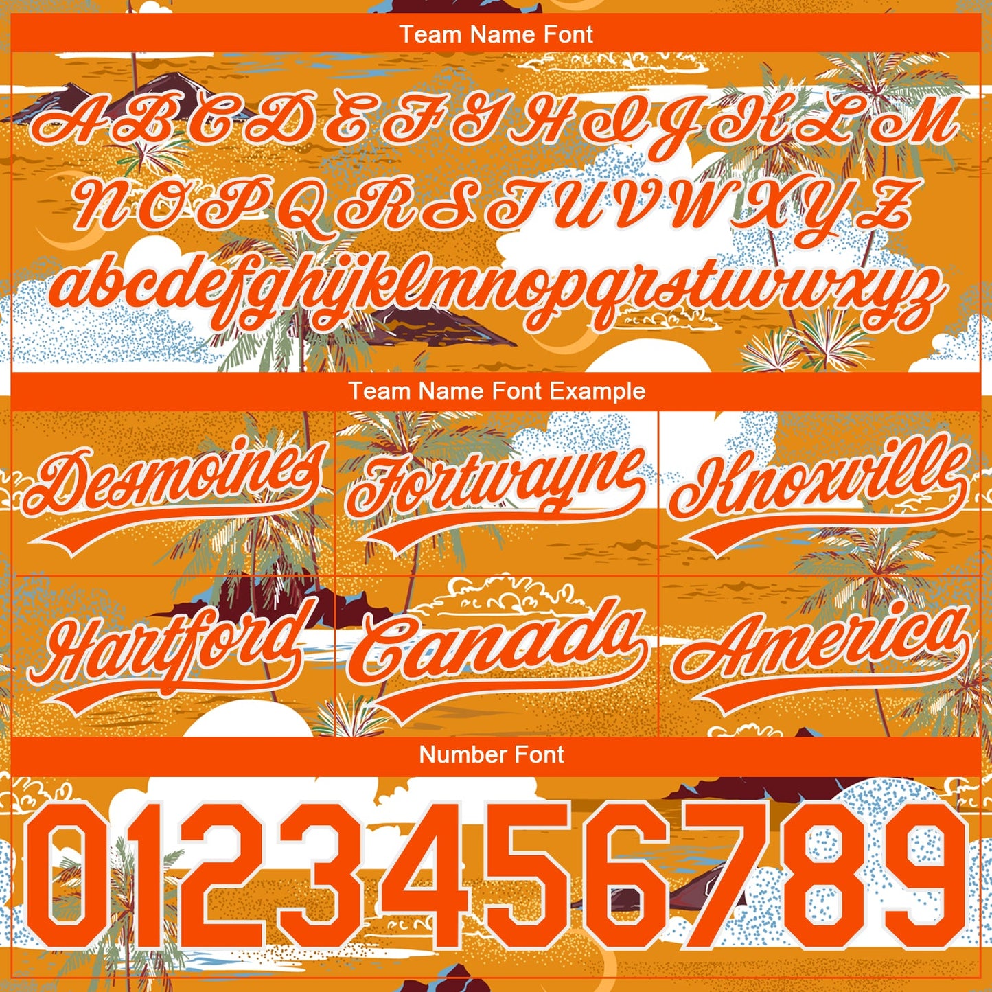 Custom Orange White 3D Pattern Palm Trees And Clouds Authentic Basketball Shorts view 3