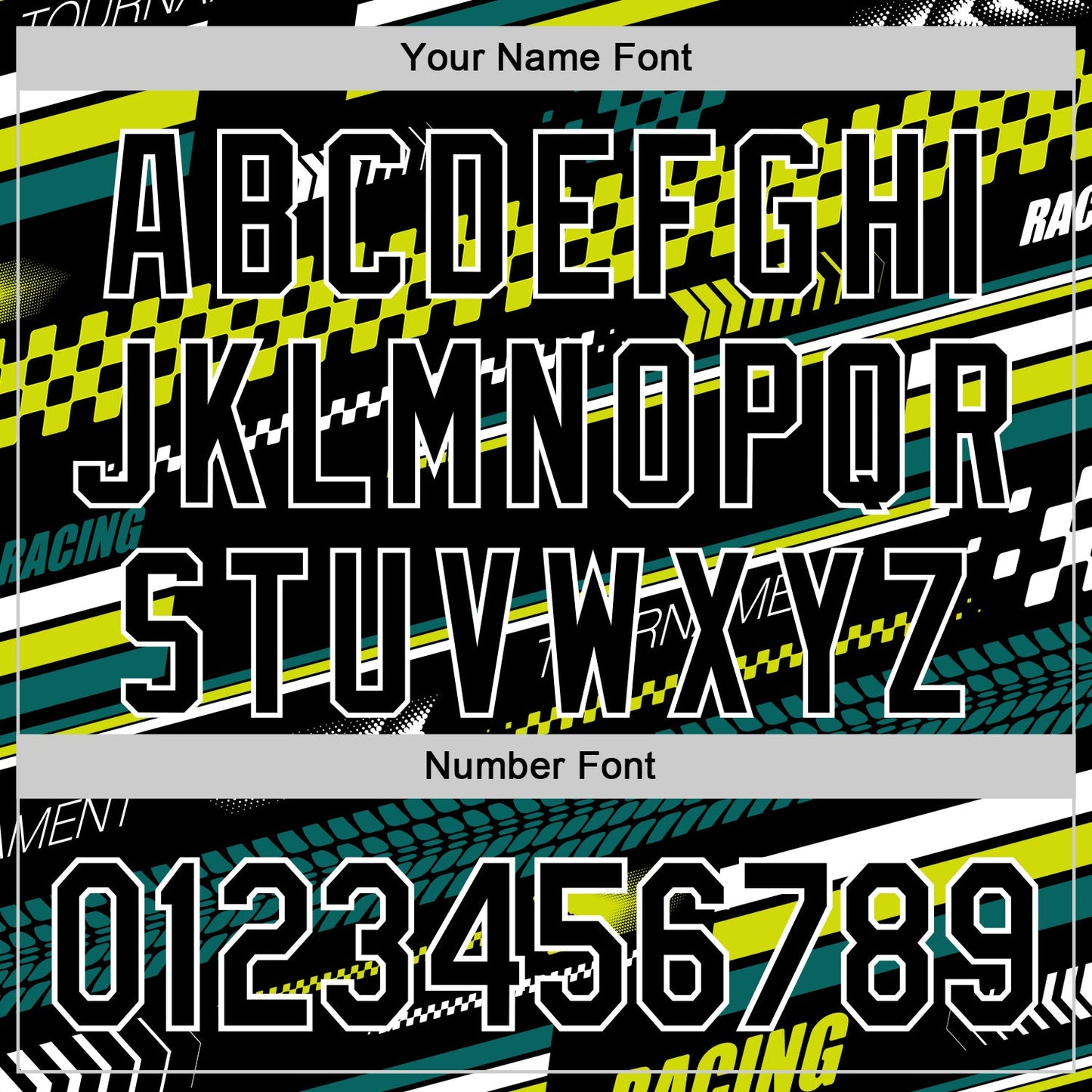 Custom Black White Yellow-Green Car Racing Formula Auto Motorsport Authentic Baseball Jersey view 5