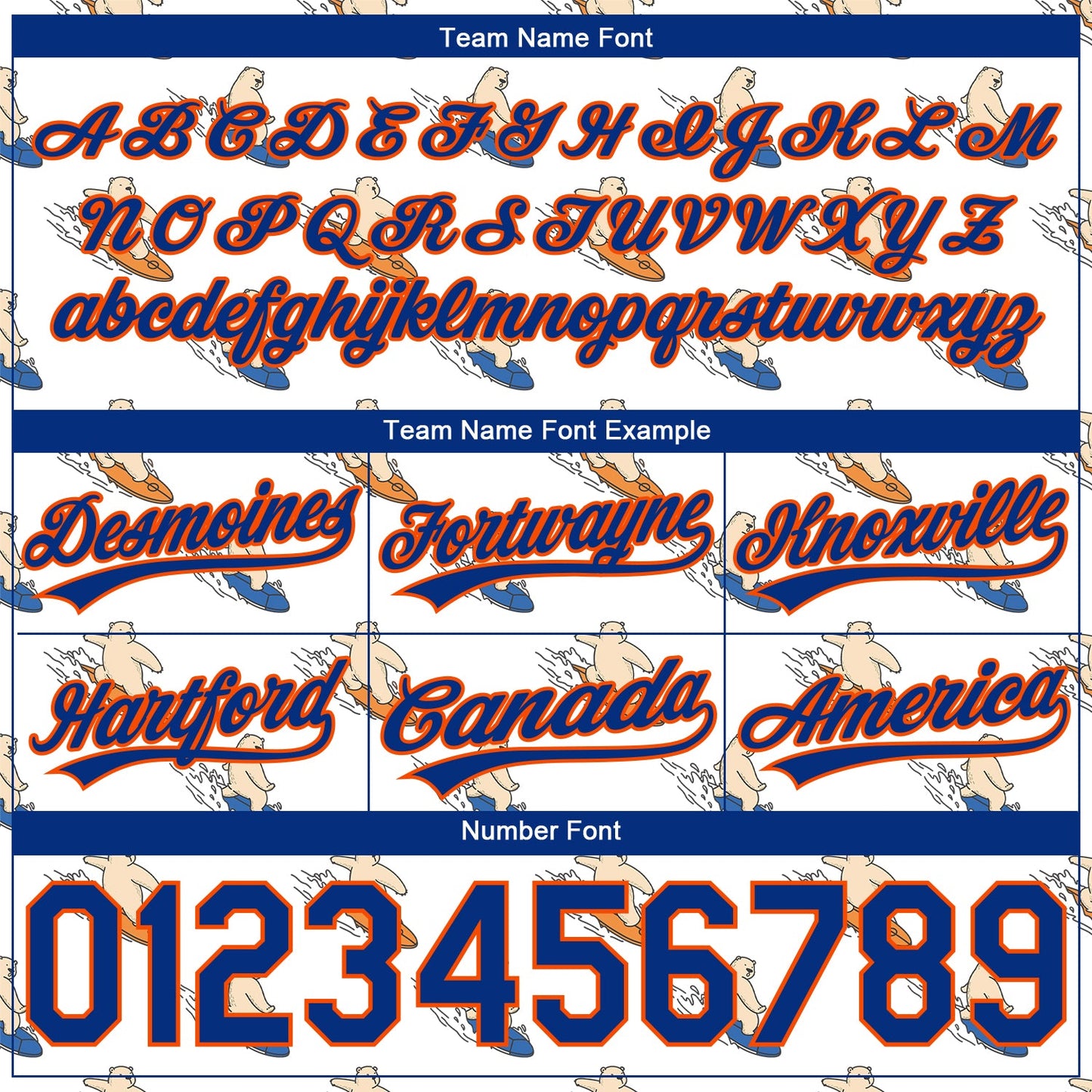 Custom White Royal-Orange 3D Pattern Bears Surfing Authentic Basketball Shorts view 3
