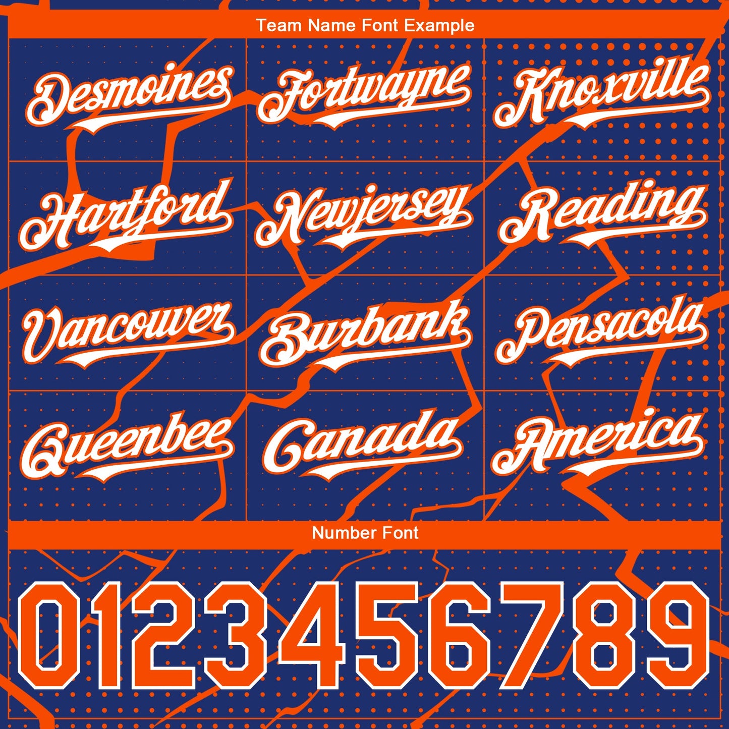 Custom Royal Orange-White Lightning Polka Dot Authentic Baseball Jersey view 5