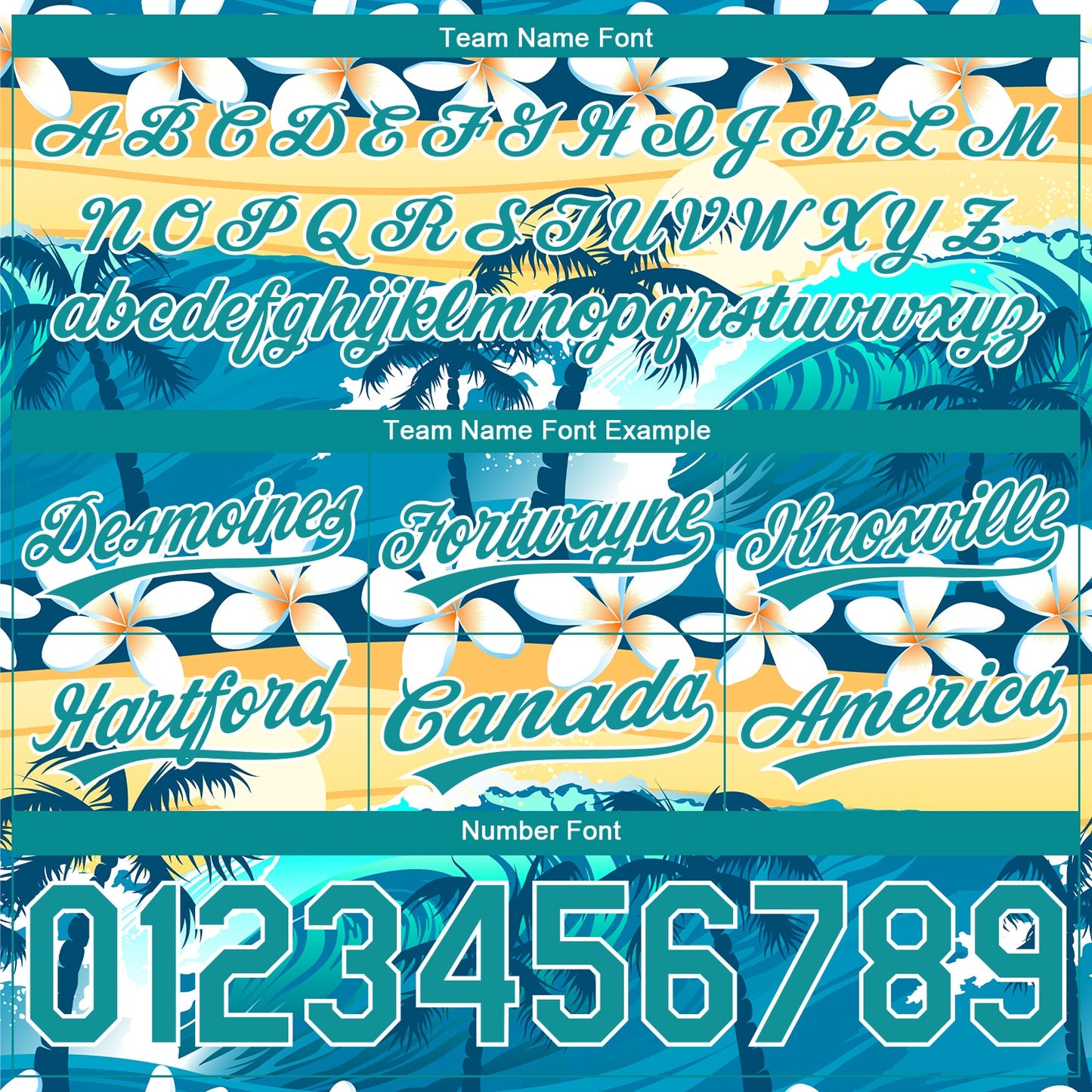 Custom Teal Gold 3D Pattern Hawaii Palm Trees And Flowers Authentic Basketball Shorts view 3