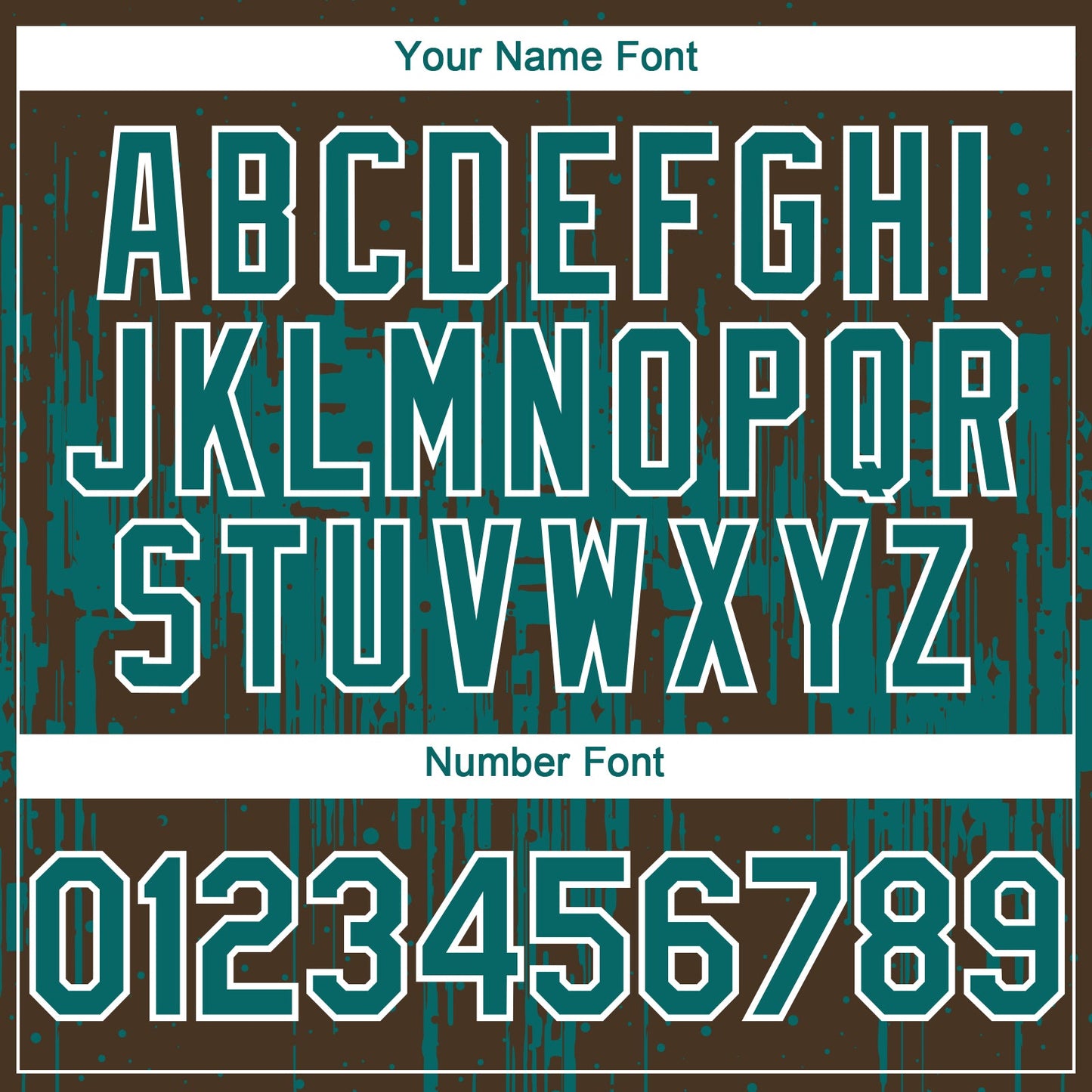 Custom Brown Teal-White Dripping Splatter Paint Authentic Baseball Jersey view 5