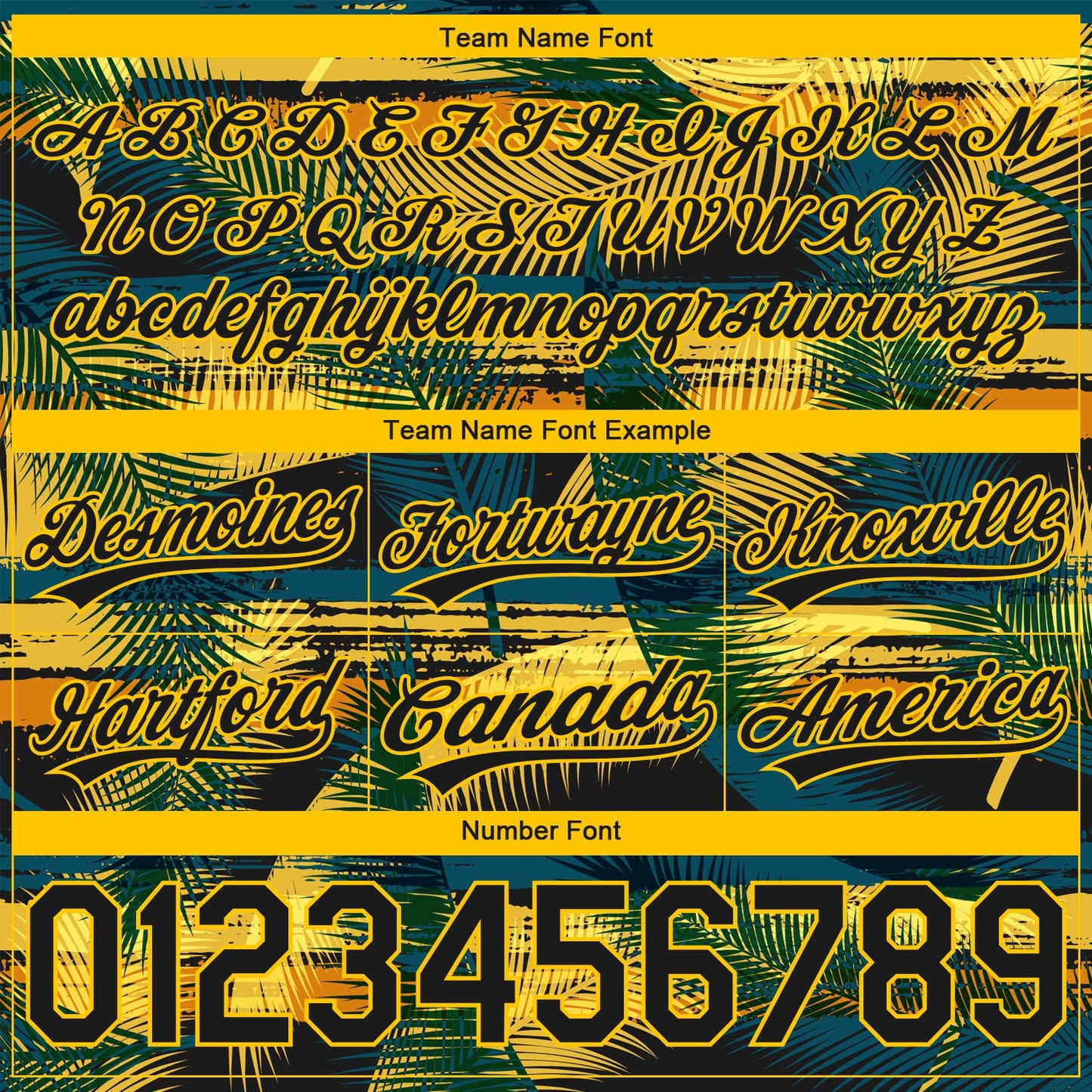 Custom Midnight Green Black-Yellow 3D Pattern Hawaii Palm Leaves Authentic Basketball Shorts view 3