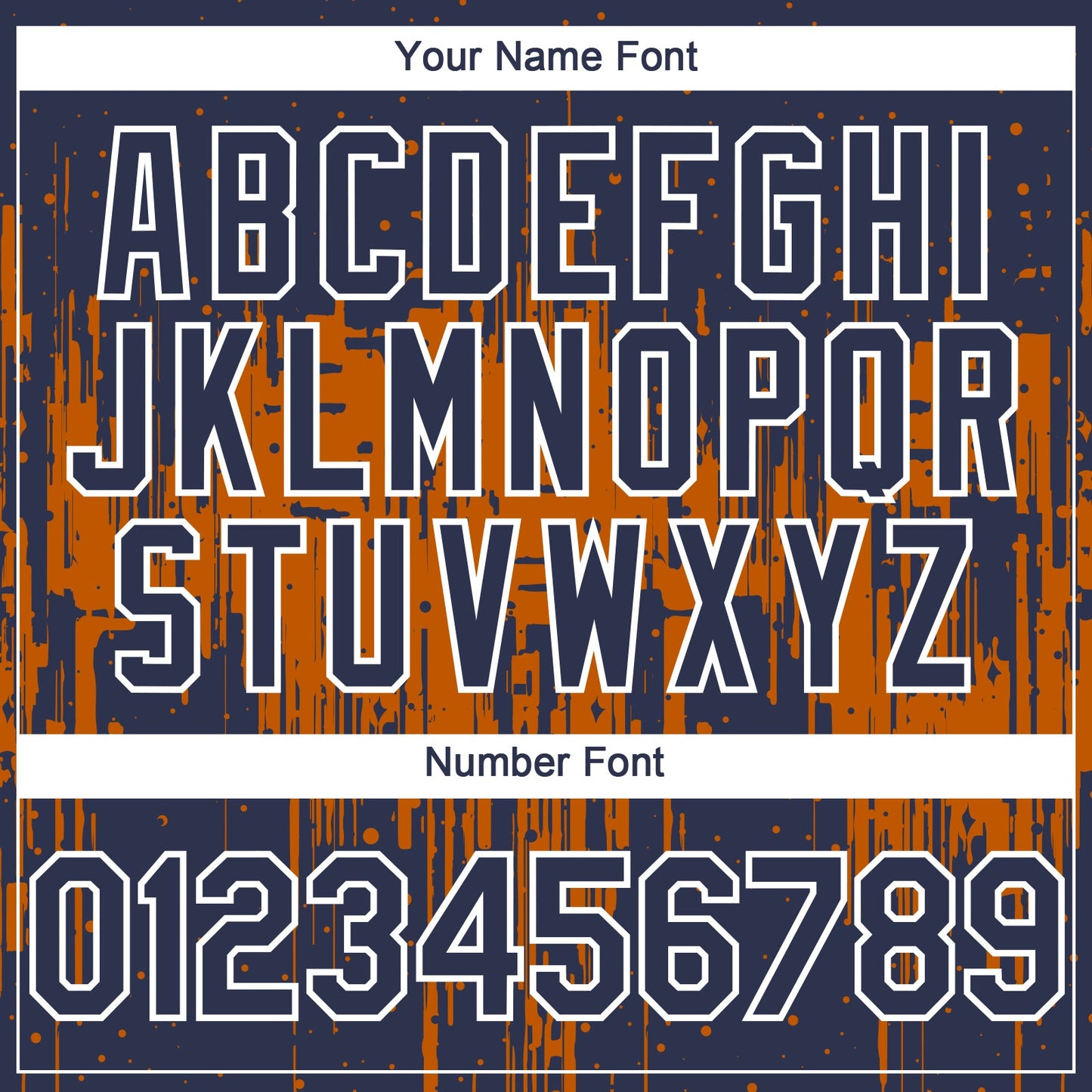 Custom Navy White-Bay Orange Dripping Splatter Paint Authentic Baseball Jersey view 5