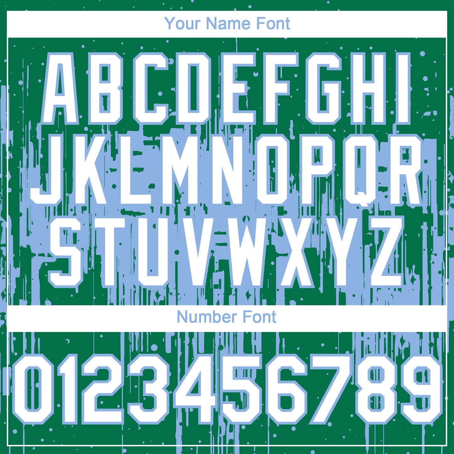 Custom Kelly Green White-Light Blue Dripping Splatter Paint Authentic Baseball Jersey view 5