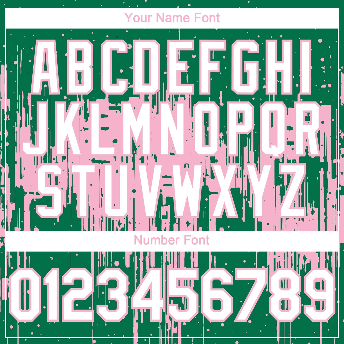 Custom Kelly Green White-Light Pink Dripping Splatter Paint Authentic Baseball Jersey view 5