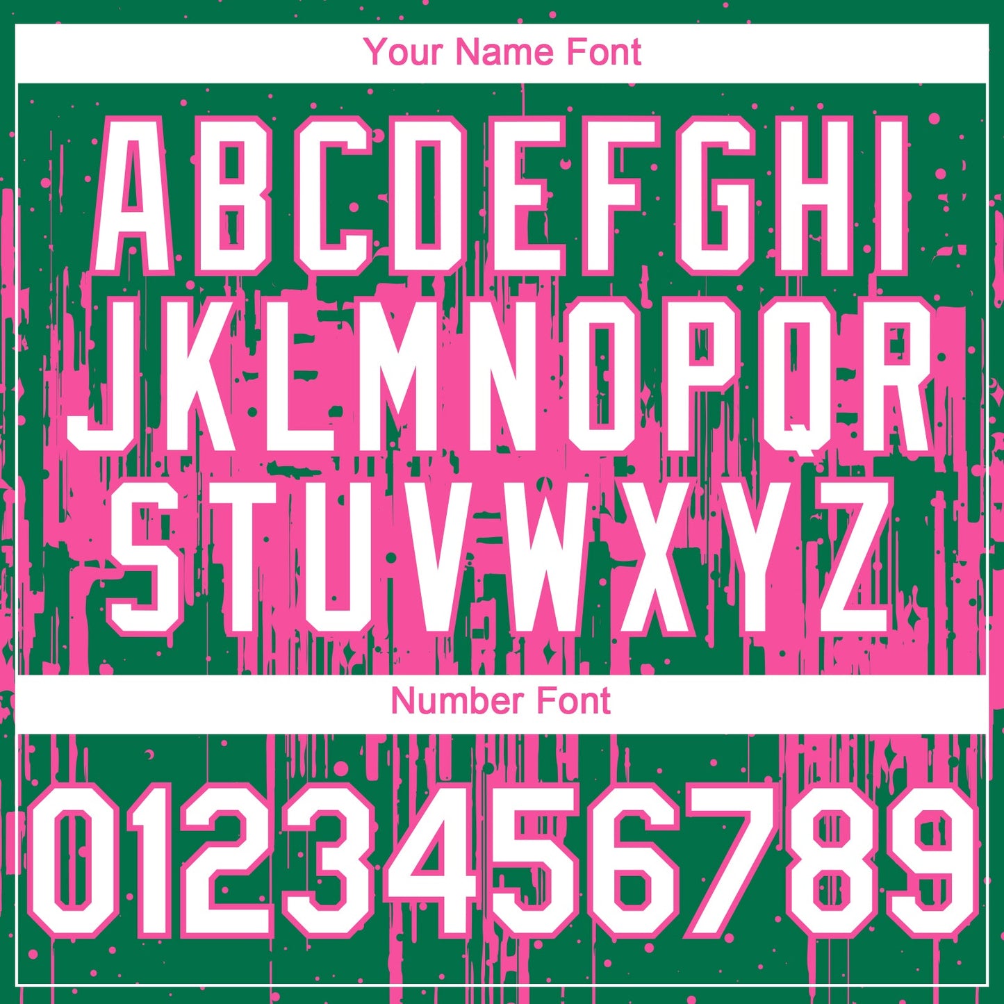 Custom Kelly Green White-Pink Dripping Splatter Paint Authentic Baseball Jersey view 5