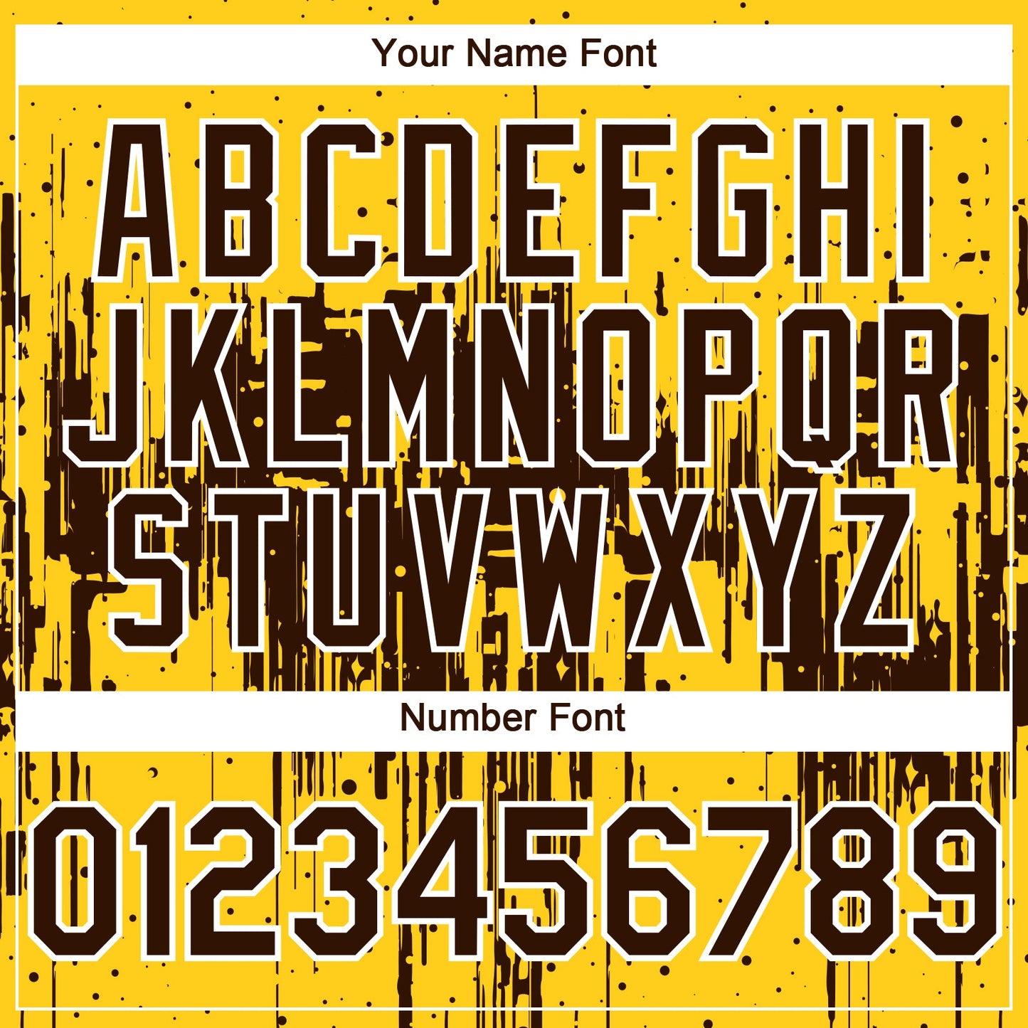 Custom Yellow Brown-White Dripping Splatter Paint Authentic Baseball Jersey view 5