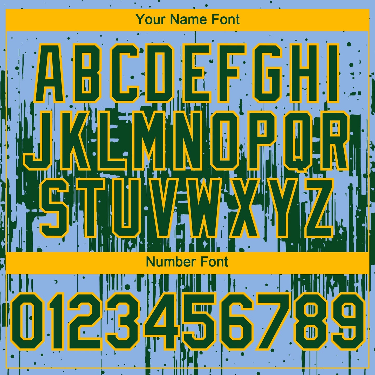 Custom Light Blue Green-Gold Dripping Splatter Paint Authentic Baseball Jersey view 5