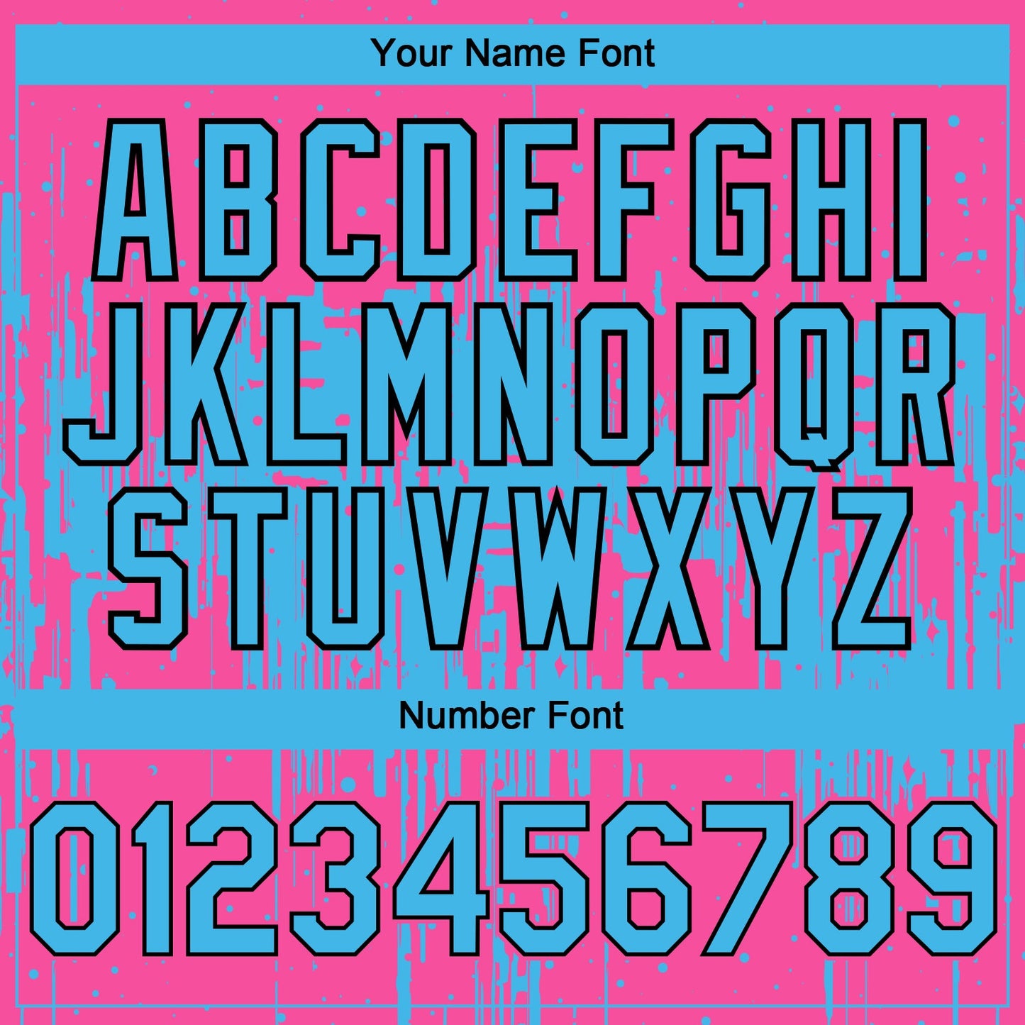 Custom Pink Sky Blue-Black Dripping Splatter Paint Authentic Baseball Jersey view 5