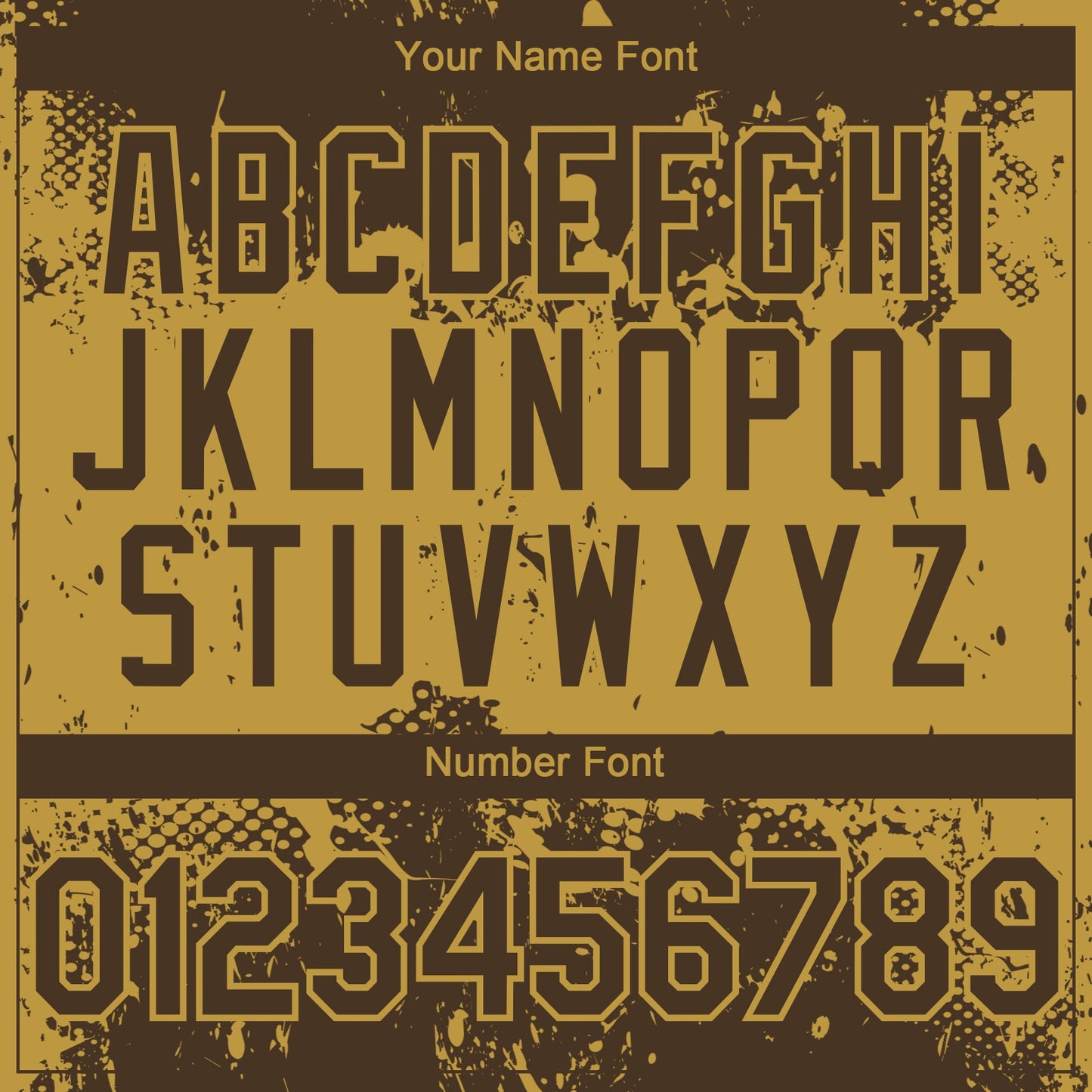 Custom Brown Old Gold Abstract Splatter Grunge Paint Authentic Baseball Jersey view 5