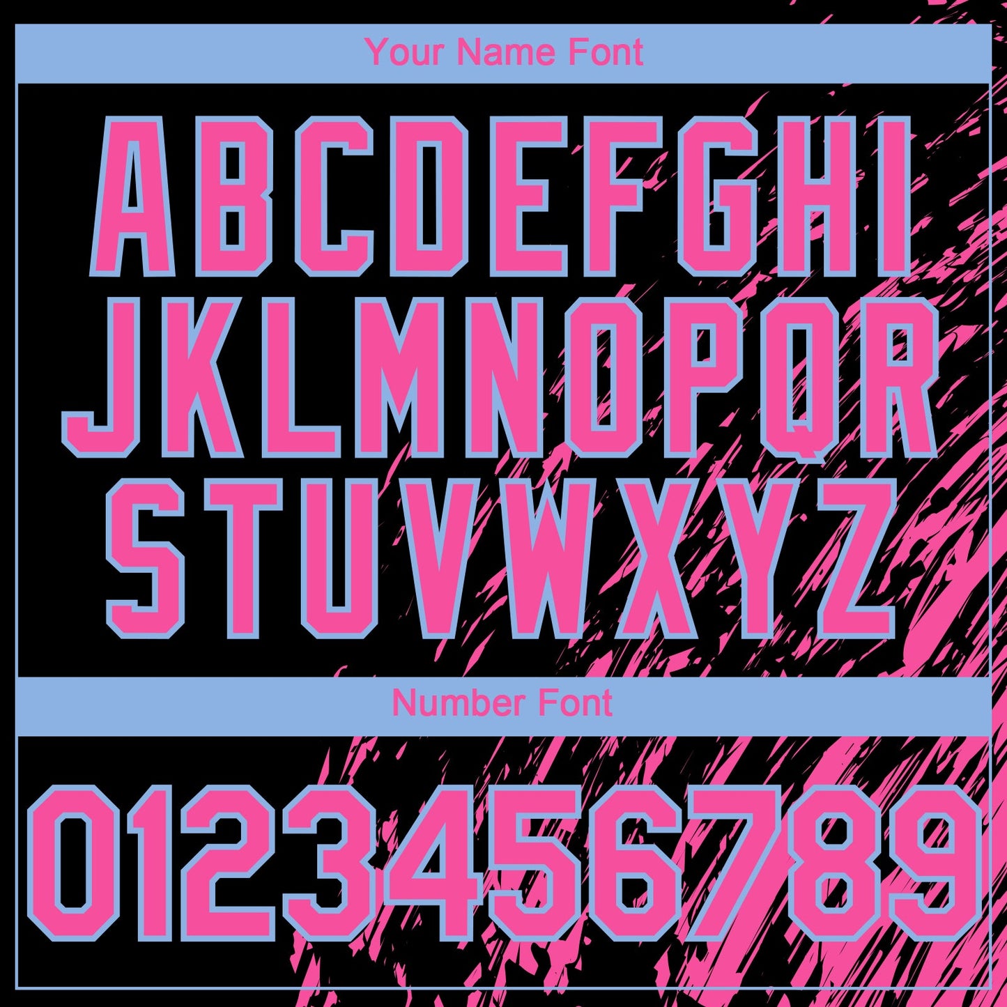 Custom Black Pink-Light Blue Paint Stroke Grunge Streak Authentic Baseball Jersey view 5