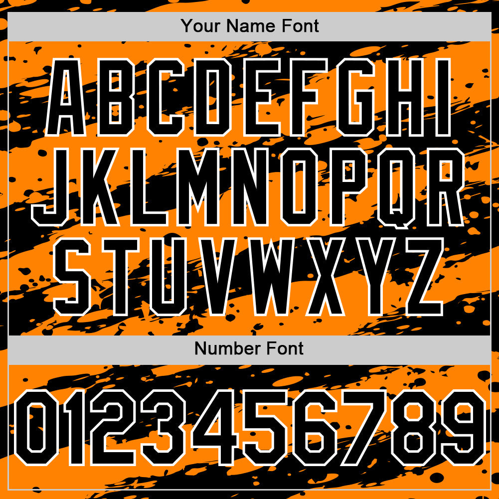 Custom Bay Orange Black-White Paint Splash Stripe Authentic Baseball Jersey view 5