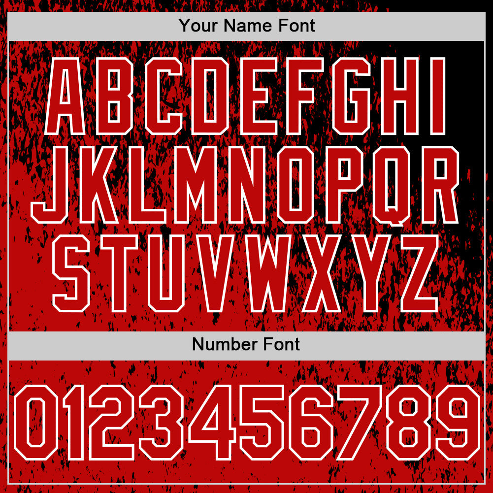 Custom Black Red-White Abstract Fragment Splatter Authentic Baseball Jersey view 5