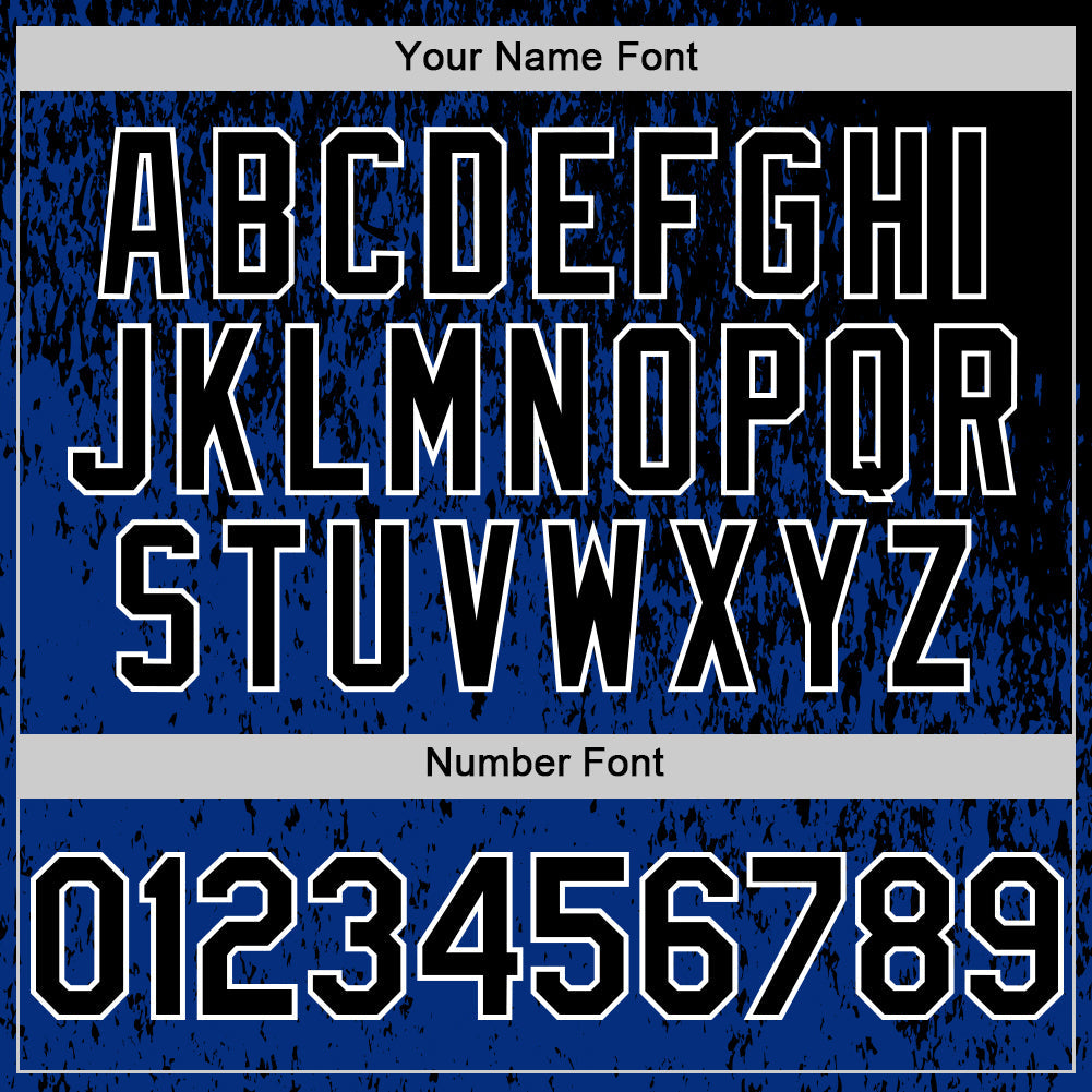 Custom Black Royal-White Abstract Fragment Splatter Authentic Baseball Jersey view 5