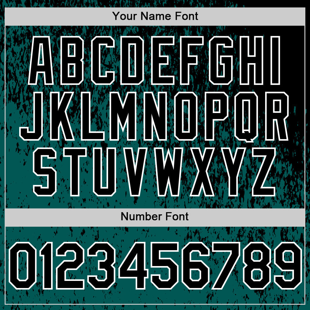 Custom Black Midnight Green-White Abstract Fragment Splatter Authentic Baseball Jersey view 5