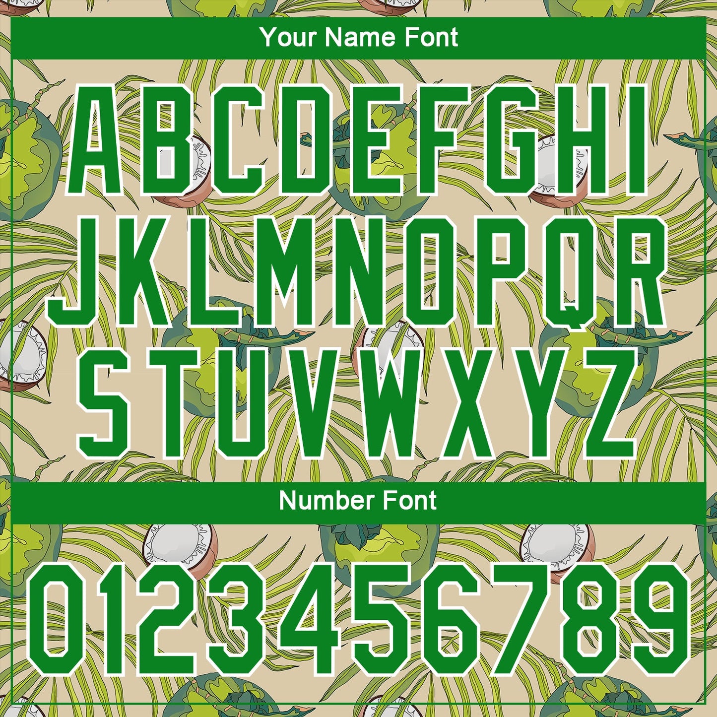 Custom Cream Grass Green-White 3D Pattern Design Coconuts And Leaves Authentic Baseball Jersey view 5