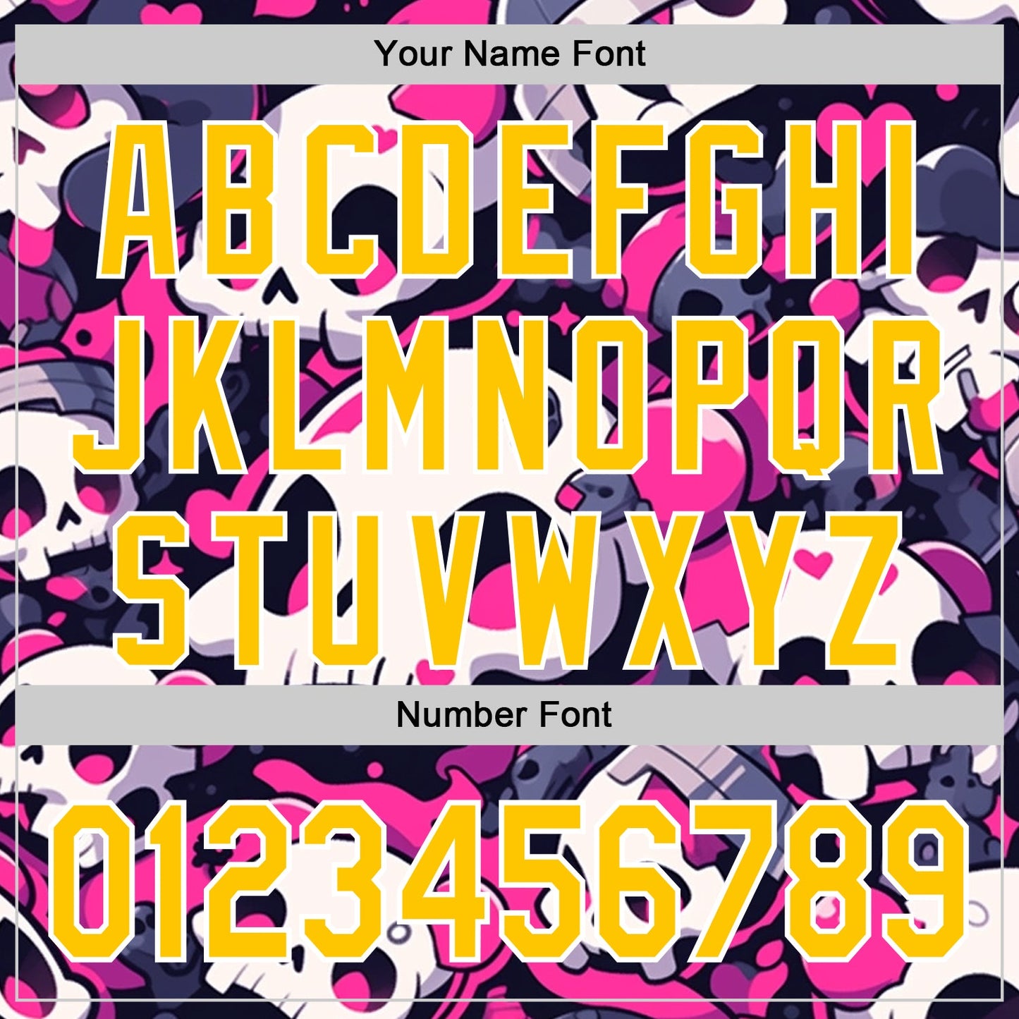 Custom Black Yellow Hot Pink-White Sugar Skull Day of the Dead Mexican Folk Art Authentic Baseball Jersey view 5