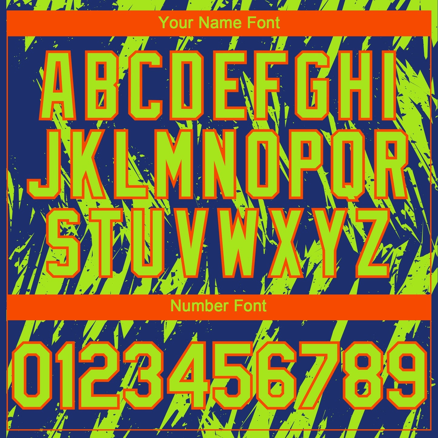 Custom Royal Neon Green-Orange Splatter Torn Sharp Brush Stroke Authentic Baseball Jersey view 5
