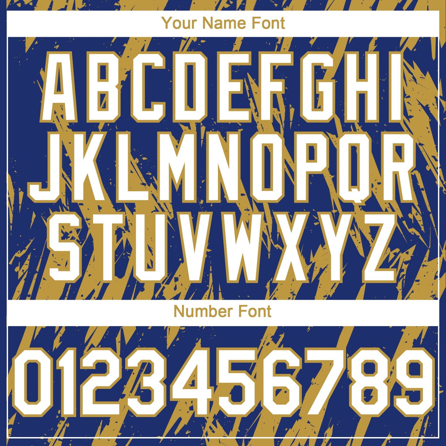 Custom Royal White-Old Gold Splatter Torn Sharp Brush Stroke Authentic Baseball Jersey view 5