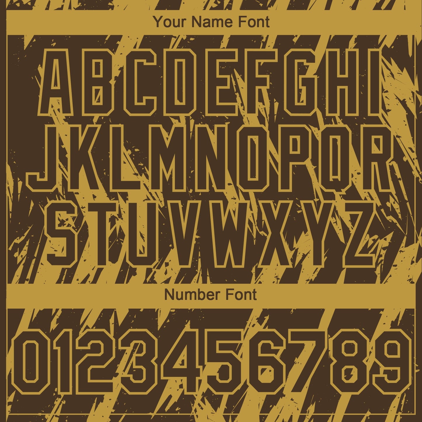 Custom Brown Old Gold Splatter Torn Sharp Brush Stroke Authentic Baseball Jersey view 5