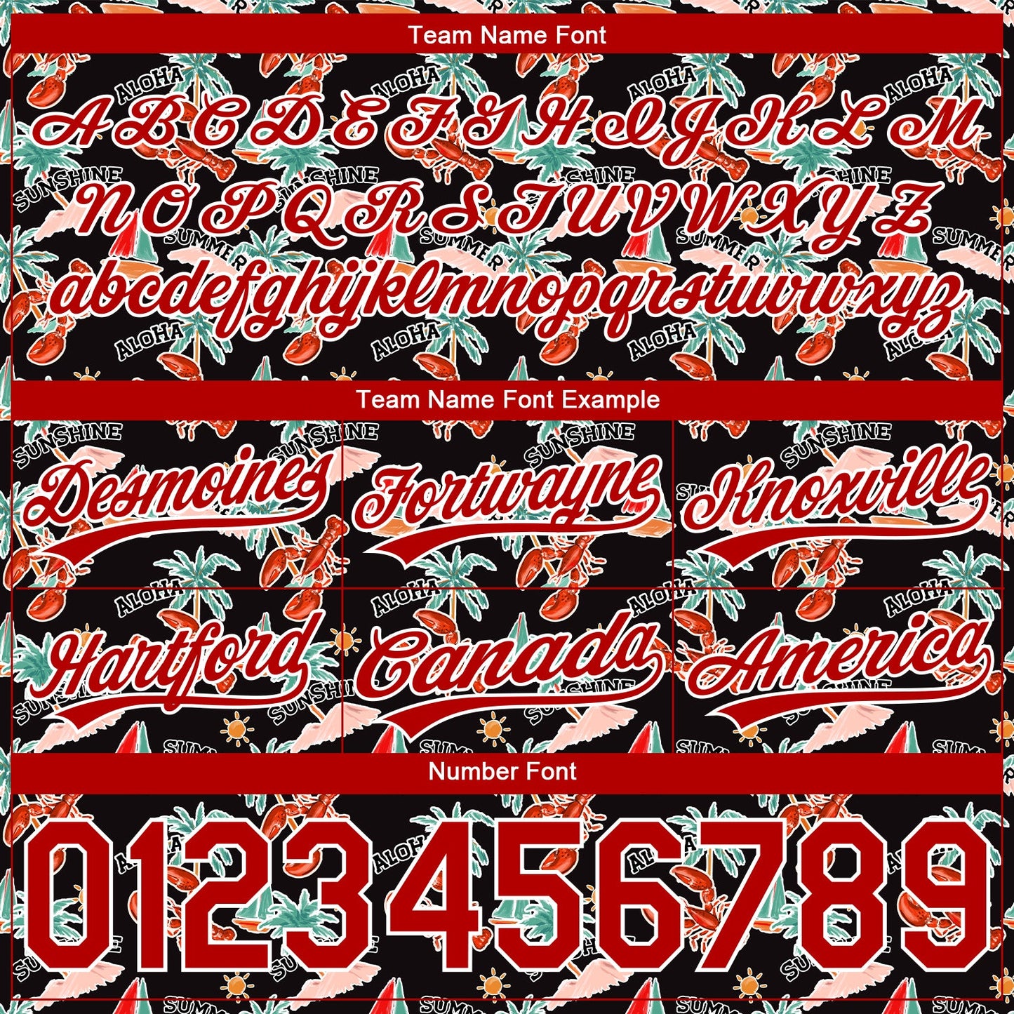 Custom Black Red-White 3D Pattern Sun Beach Hawaii Palm Trees And Lobster Authentic Basketball Shorts view 3