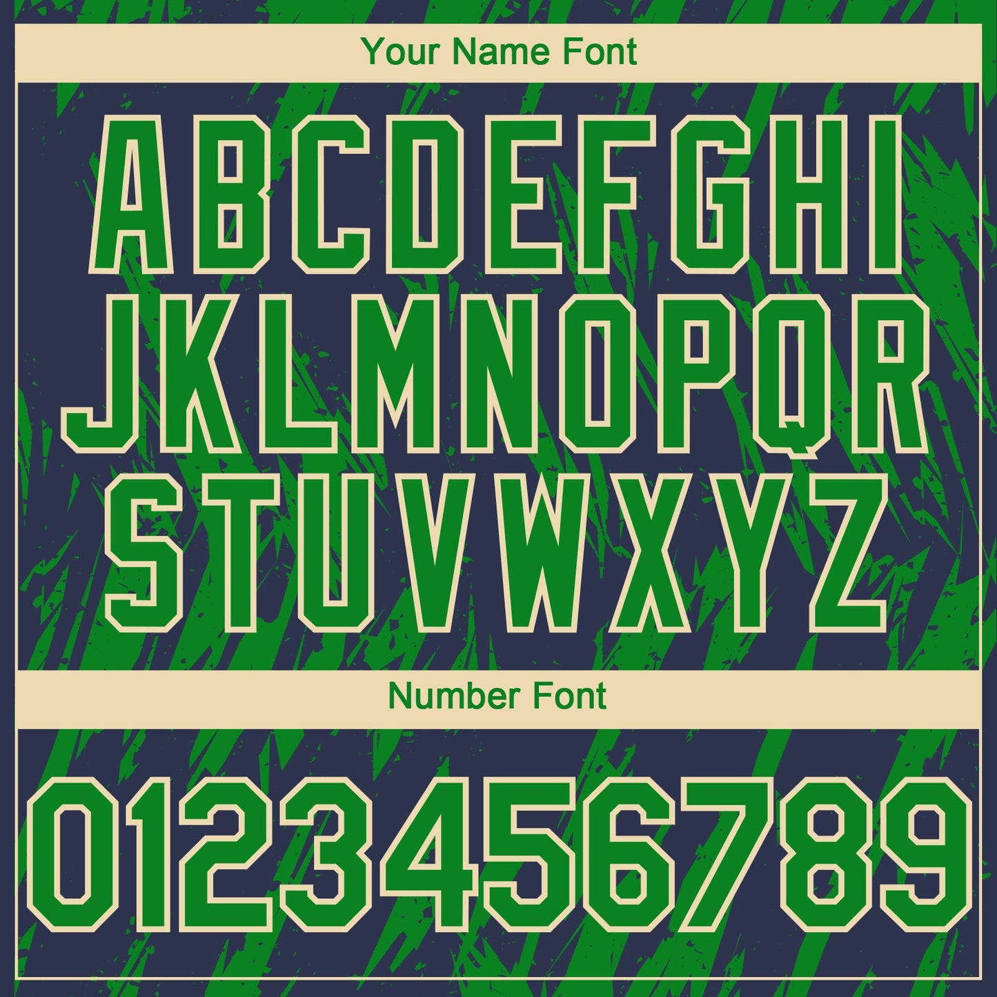 Custom Navy Kelly Green-Cream Splatter Torn Sharp Brush Stroke Authentic Baseball Jersey view 5