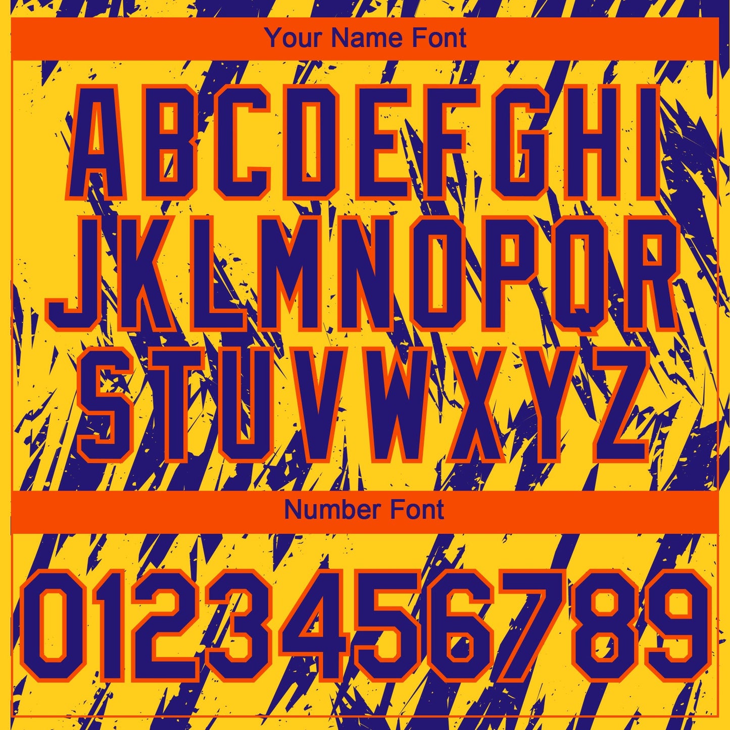 Custom Yellow Dark Purple-Orange Splatter Torn Sharp Brush Stroke Authentic Baseball Jersey view 5